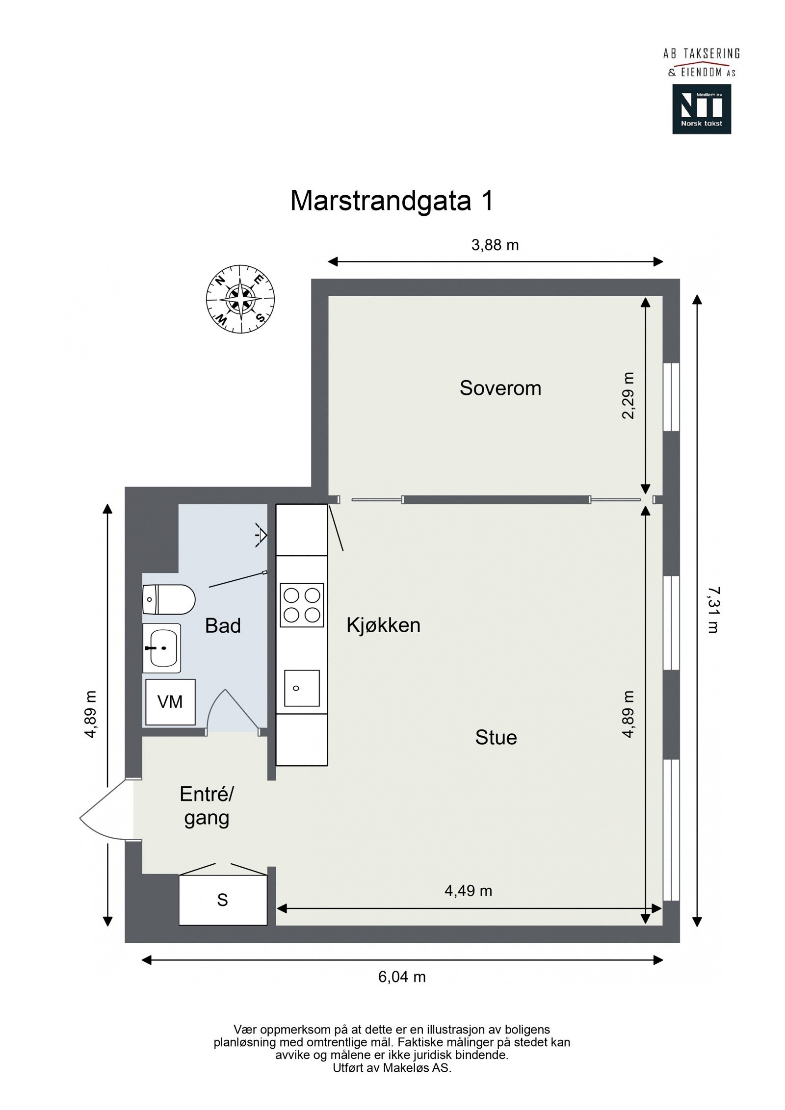 Før vi blar videre ser vi nærmere på boligens planskisse, slik at du får orientert deg litt. Sameiet har også to felles takterrasser til glede for beboerne. Galleribilde