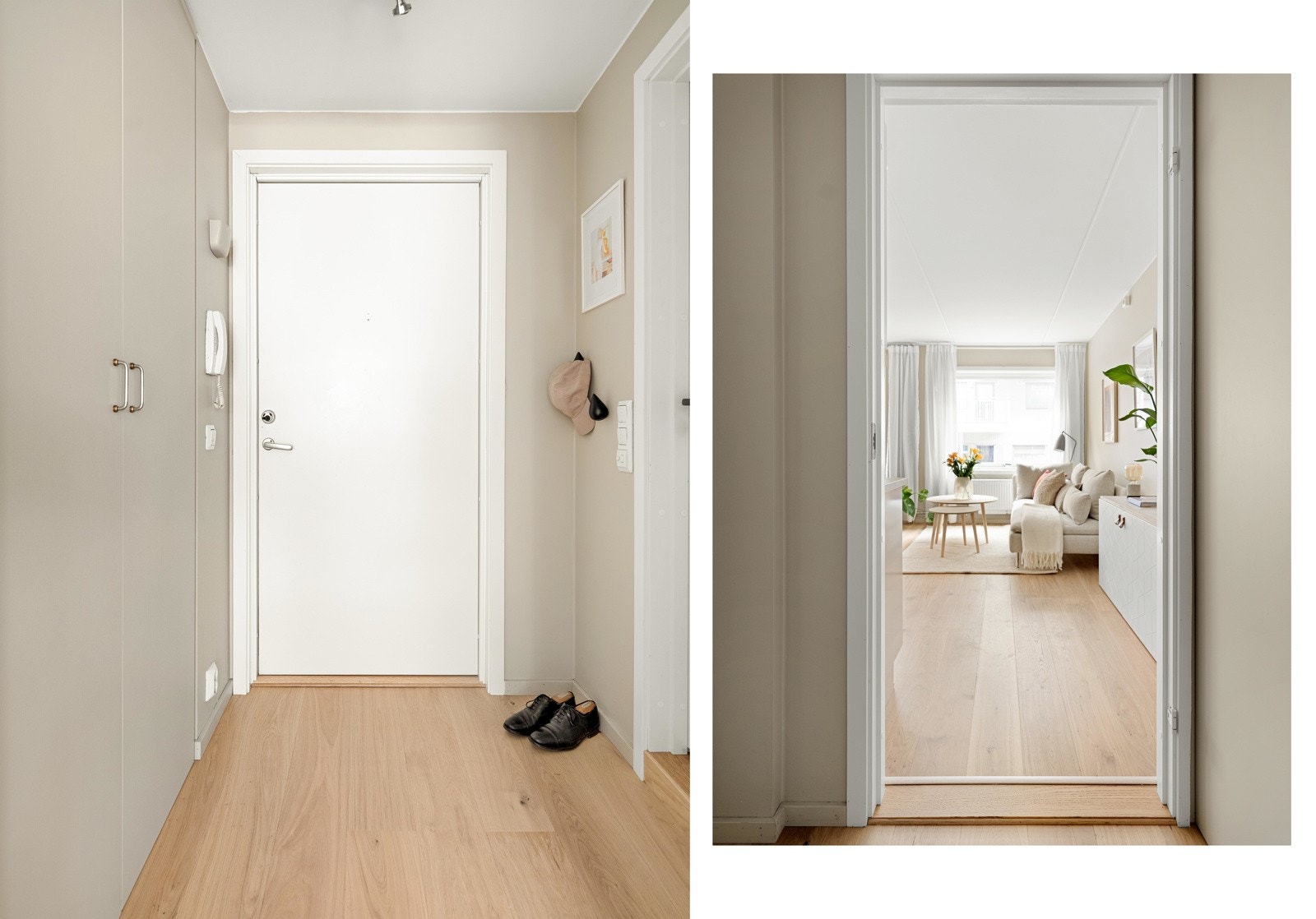 I entreen har du et innebygd garderobeskap med plass til både klær og sko. I tillegg disponerer leiligheten en kjellerbod på ca. 7 kvm. Galleribilde