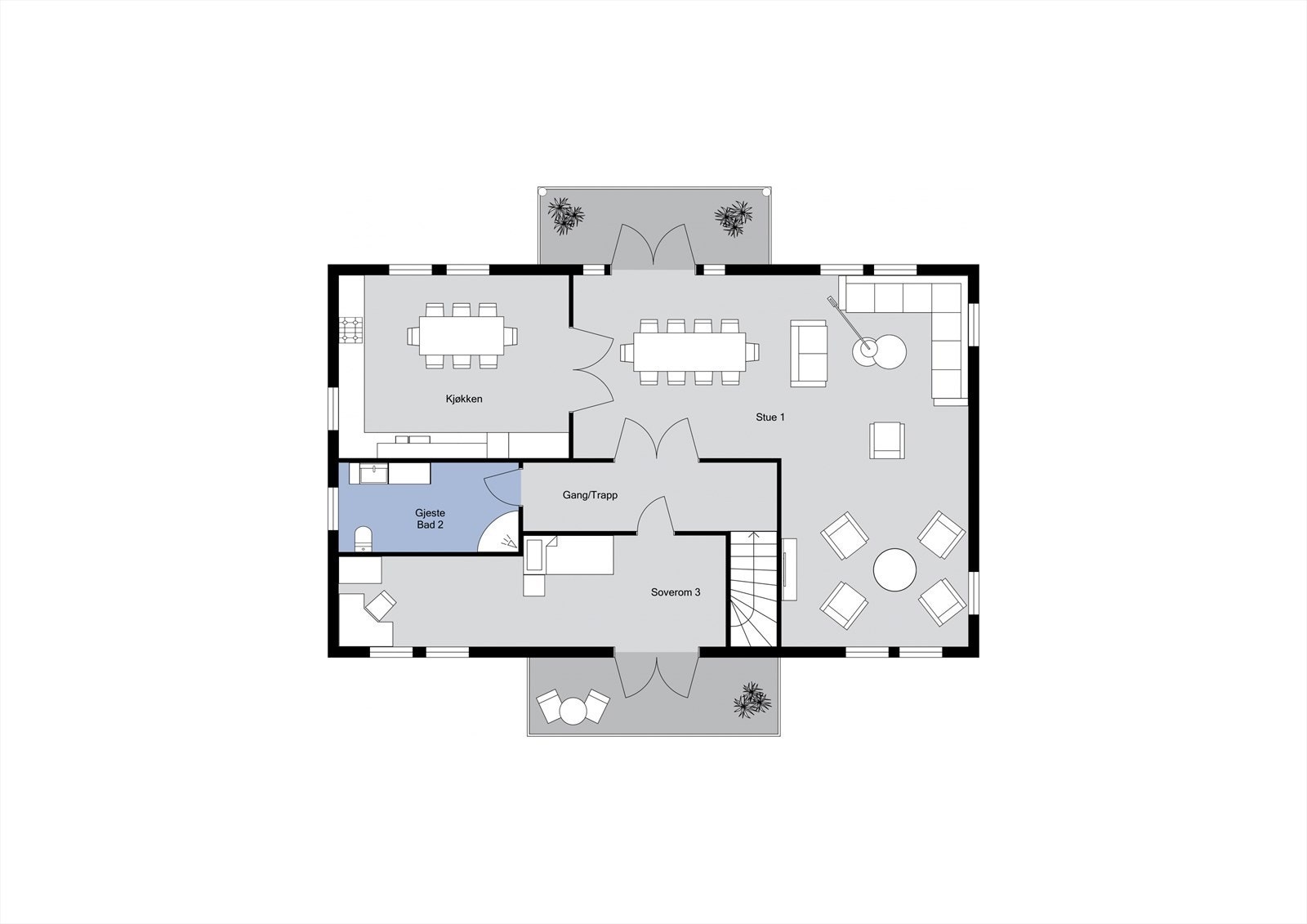 Planløsning 2. etasje Galleribilde