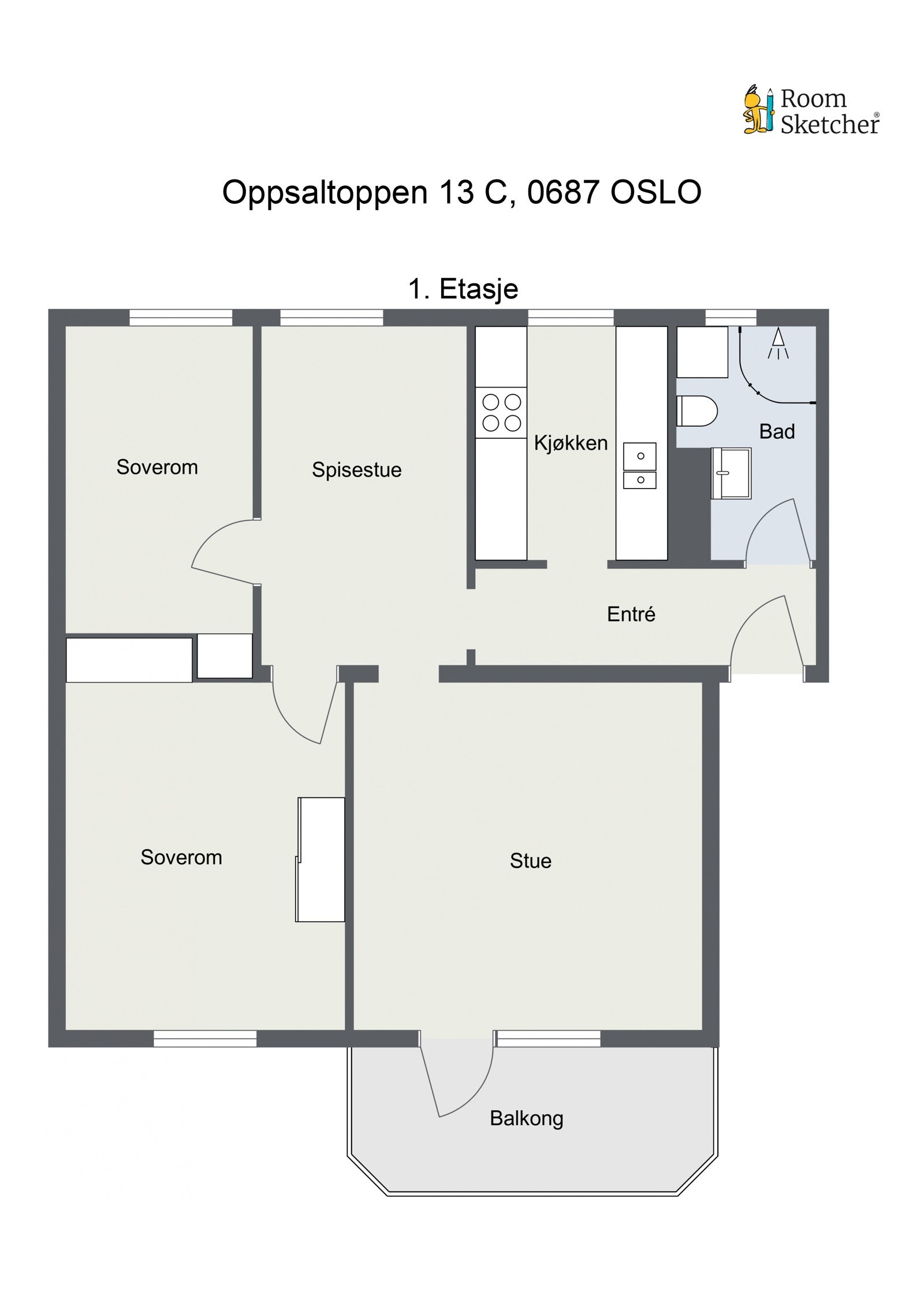 Leiligheten disponerer en kjellerbod på ca. 6 m² og en loftsbod på 9 m² (gulvareal). Galleribilde