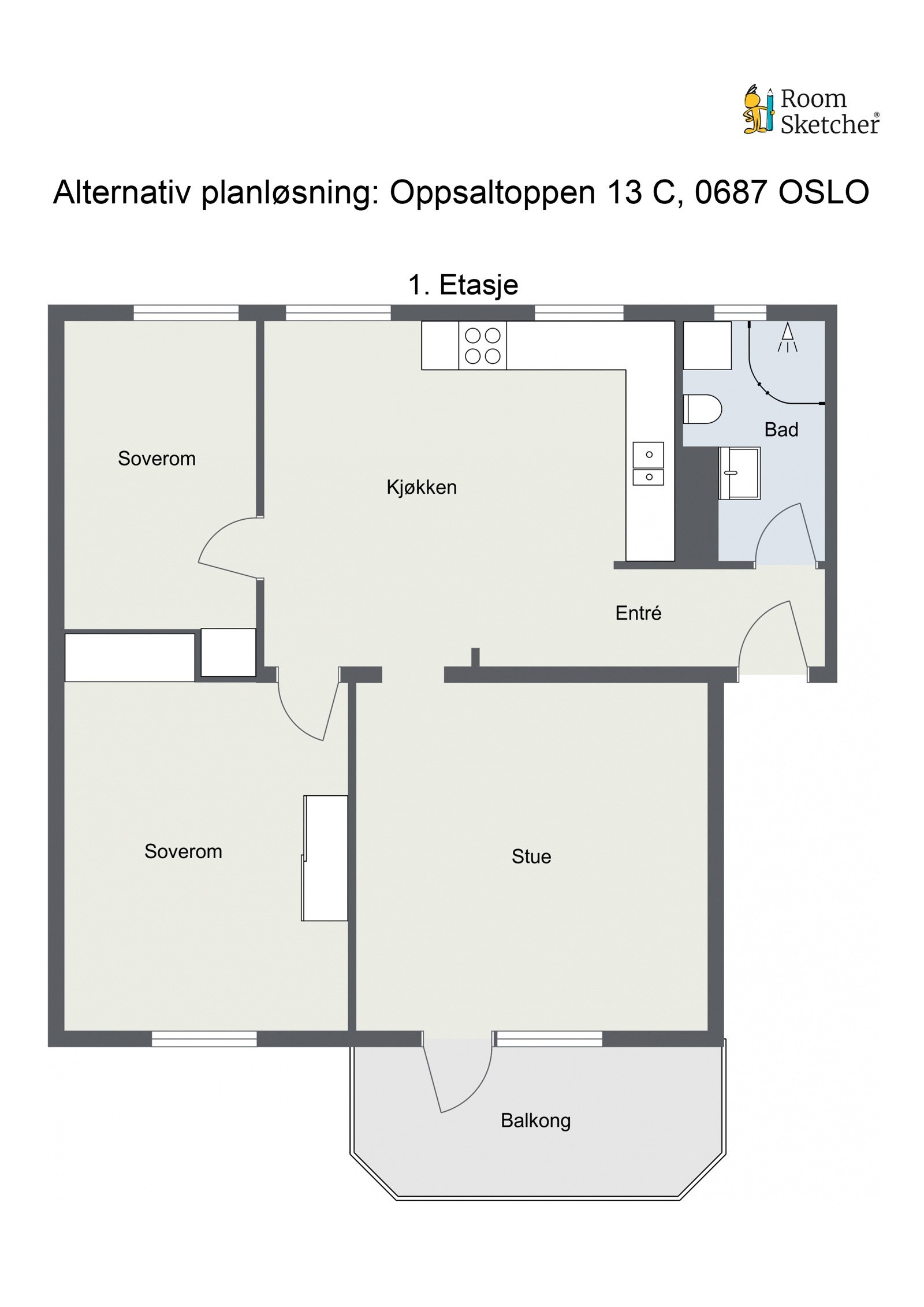 Alternativ plantegning. Galleribilde