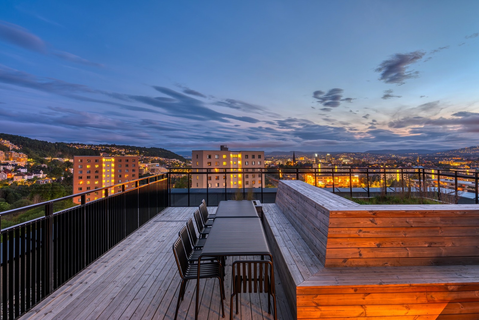 Til glede for beboerne har borettslaget en flott felles takterrasse. Galleribilde
