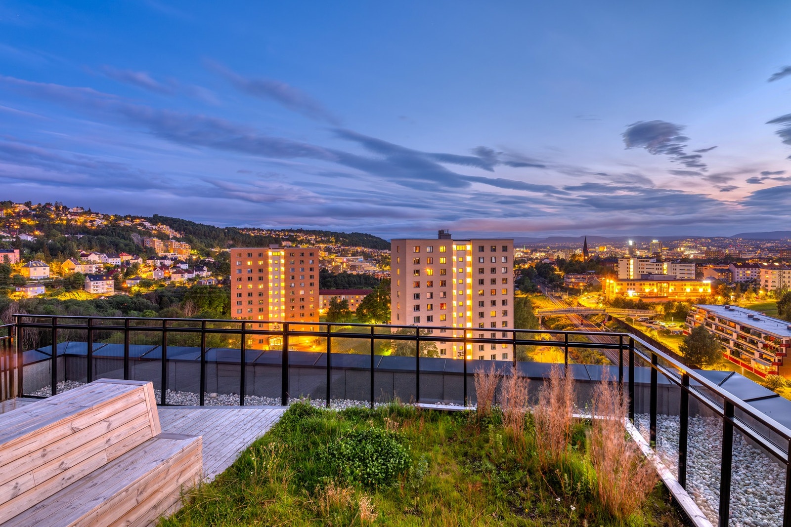 Takterrassen er pent opparbeidet. Galleribilde