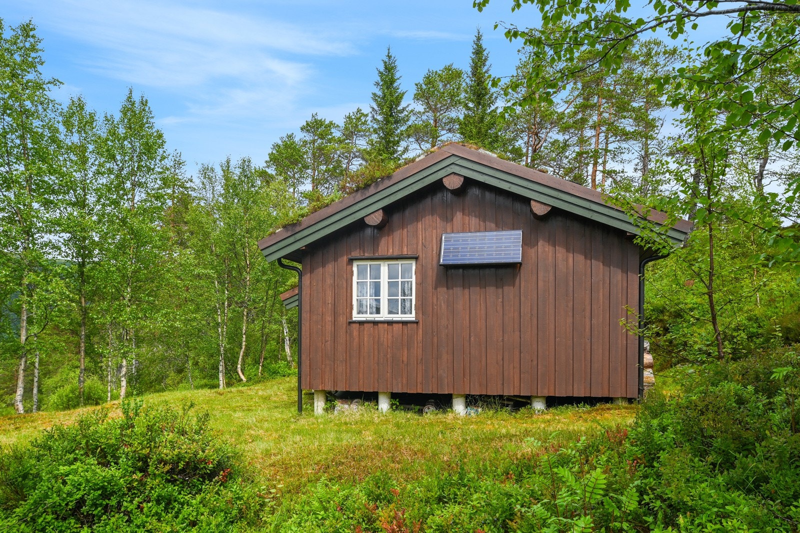 Eiendommen måler 645 kvm, og hytta måler BRA 31 kvm. Galleribilde