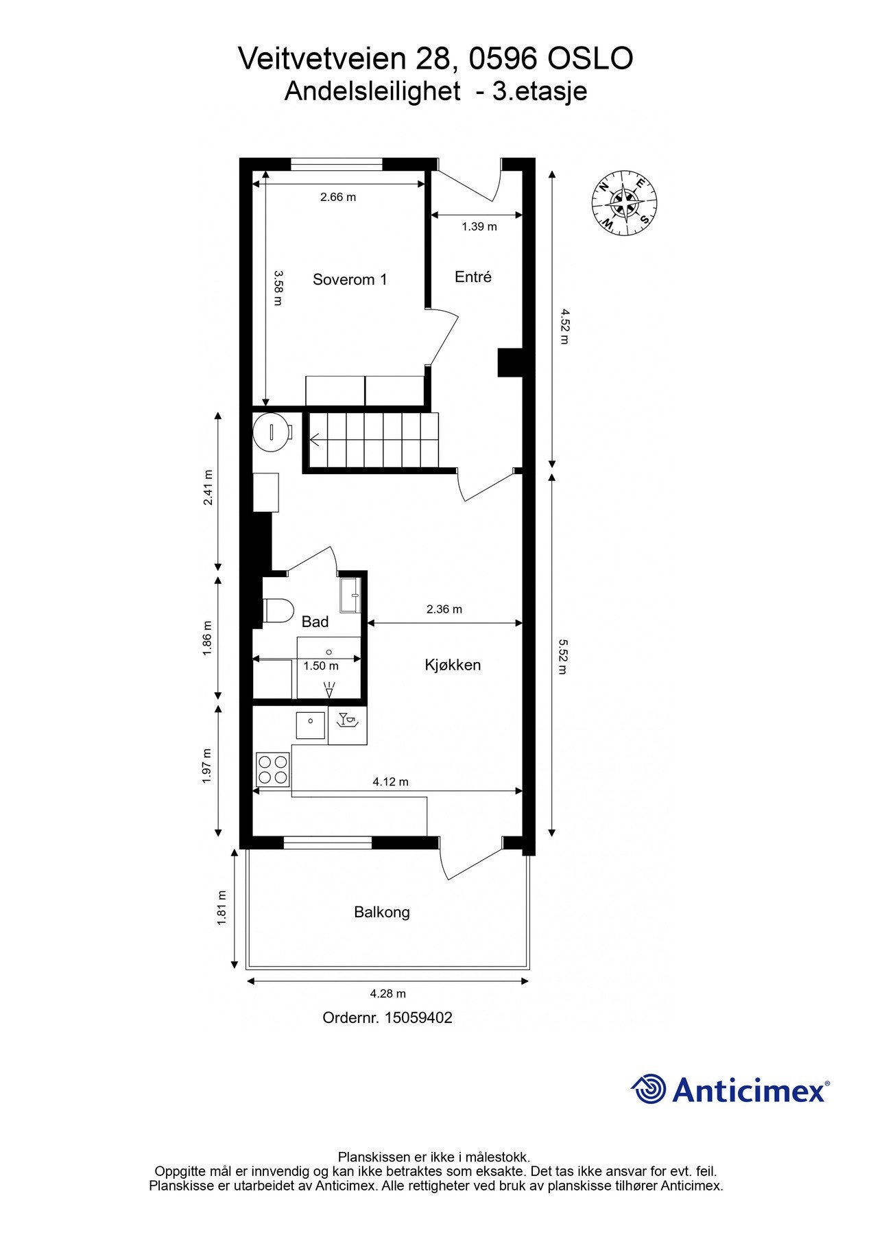 Plantegning 3. etg. Galleribilde