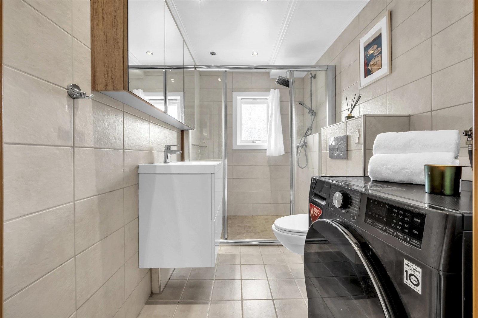 Pent, flislagt bad/WC fra 2012. Galleribilde