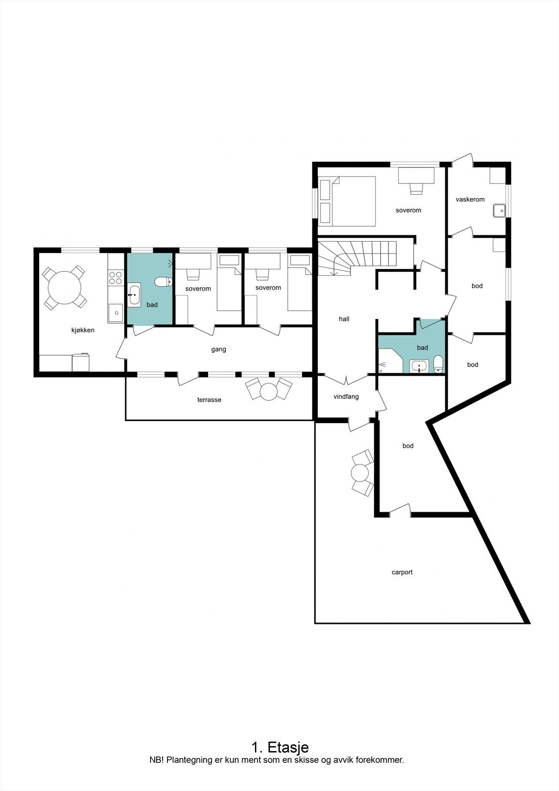 Plantegning 1 etg Galleribilde