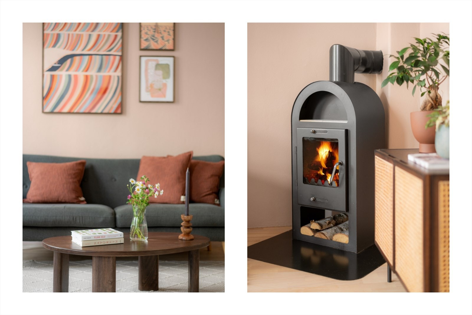 Peisovnen i hjørnet er perfekt for kjølige kvelder. Galleribilde