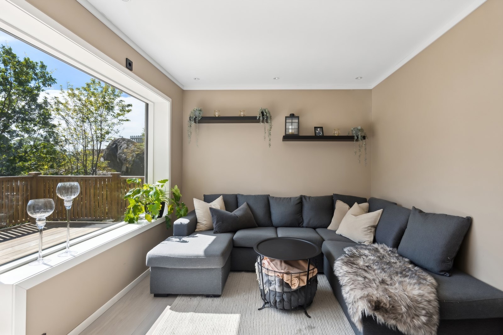 Det store vinduet slipper godt med naturlig lys inn. Galleribilde