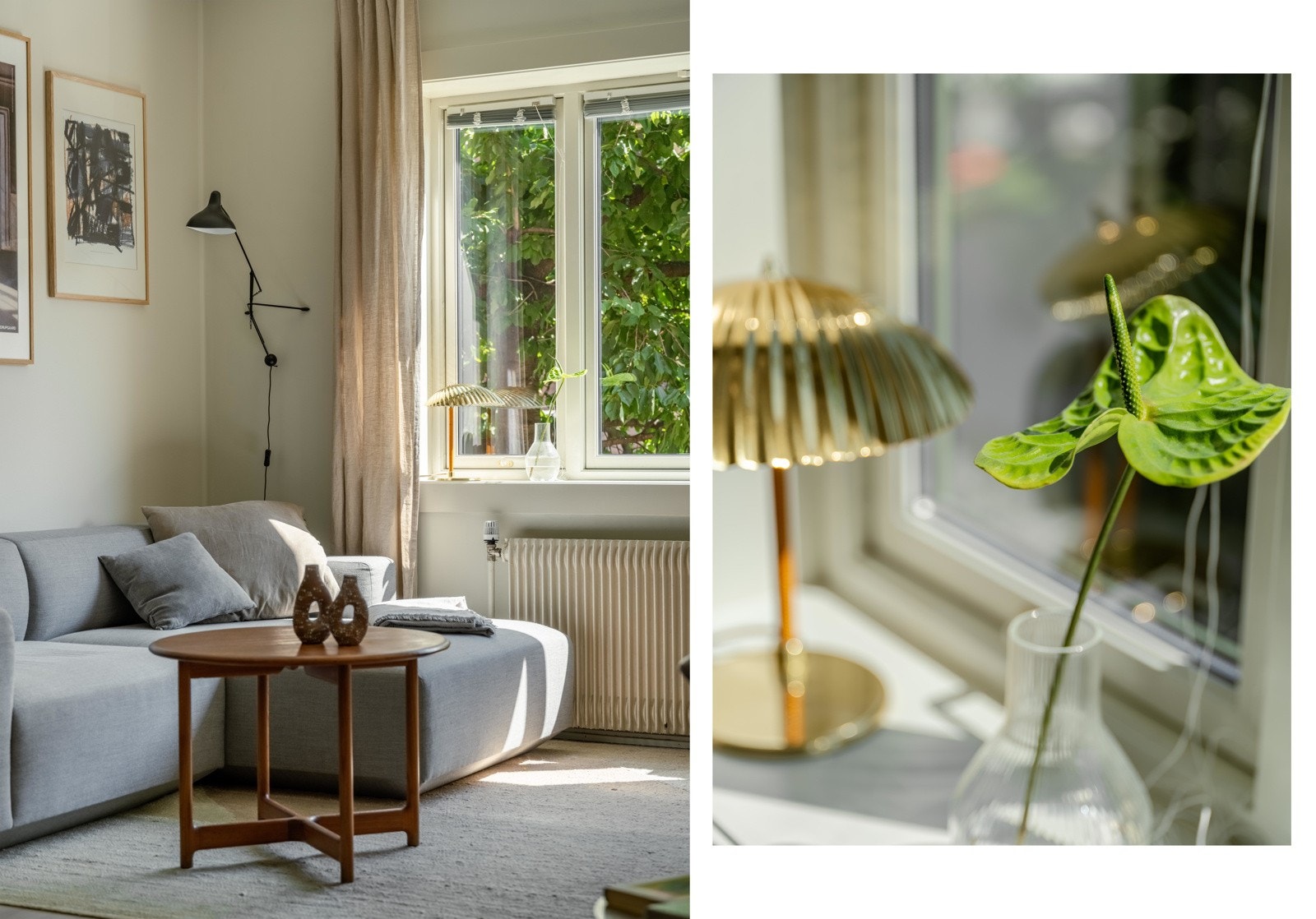 Store vindusflater dekker store deler av den ene kortveggen. Herfra kommer det nydelig dagslys i tillegg til at utsynet er grønt og frodig. Galleribilde