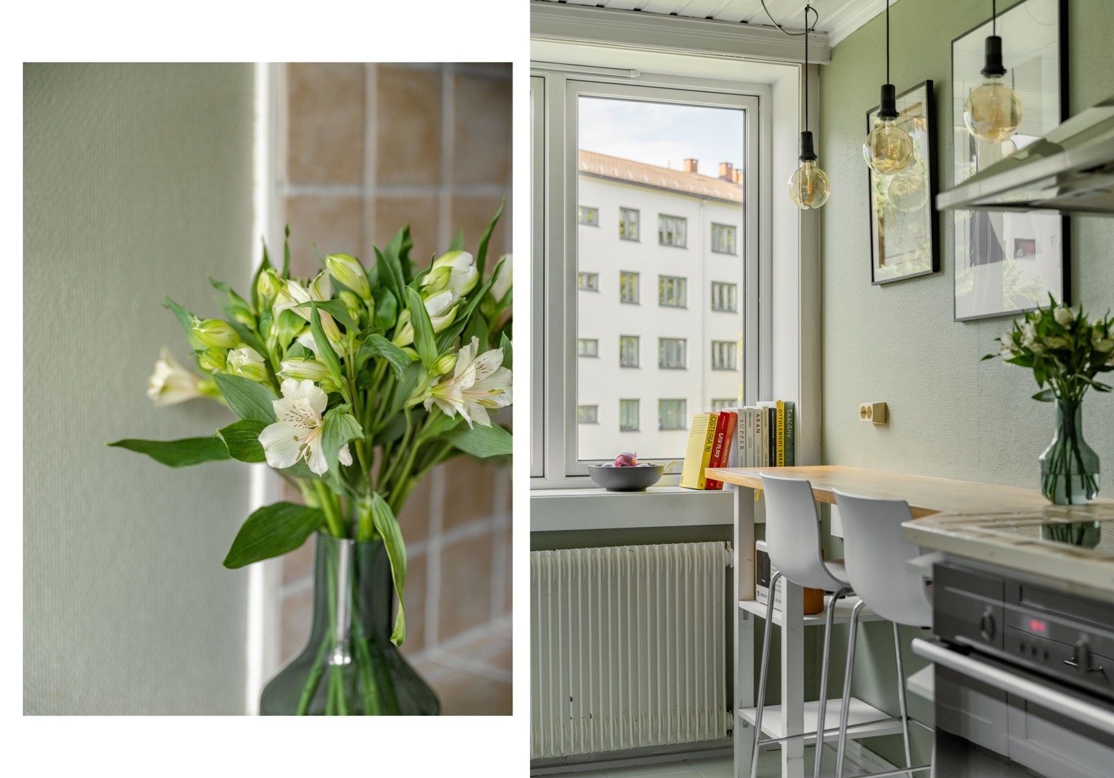 Ved vinduet er det plass til en koselig sittegruppe. Perfekt for en koselig frokost. Galleribilde