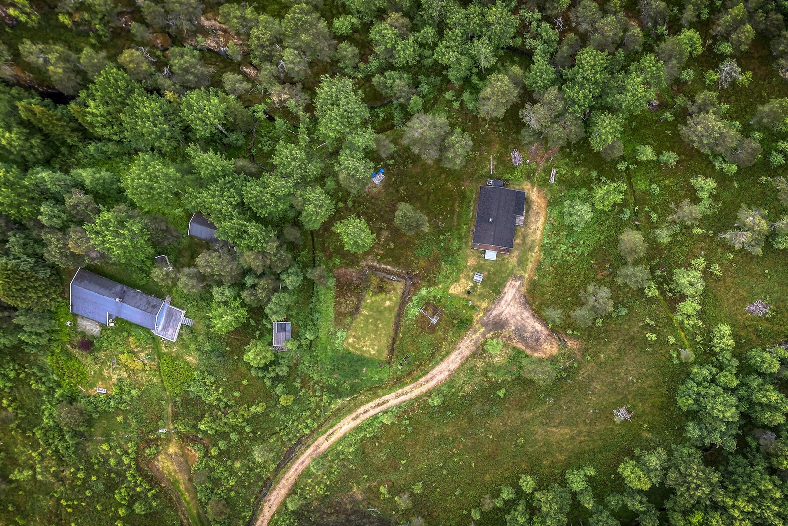 Dronebilde av tomta Galleribilde