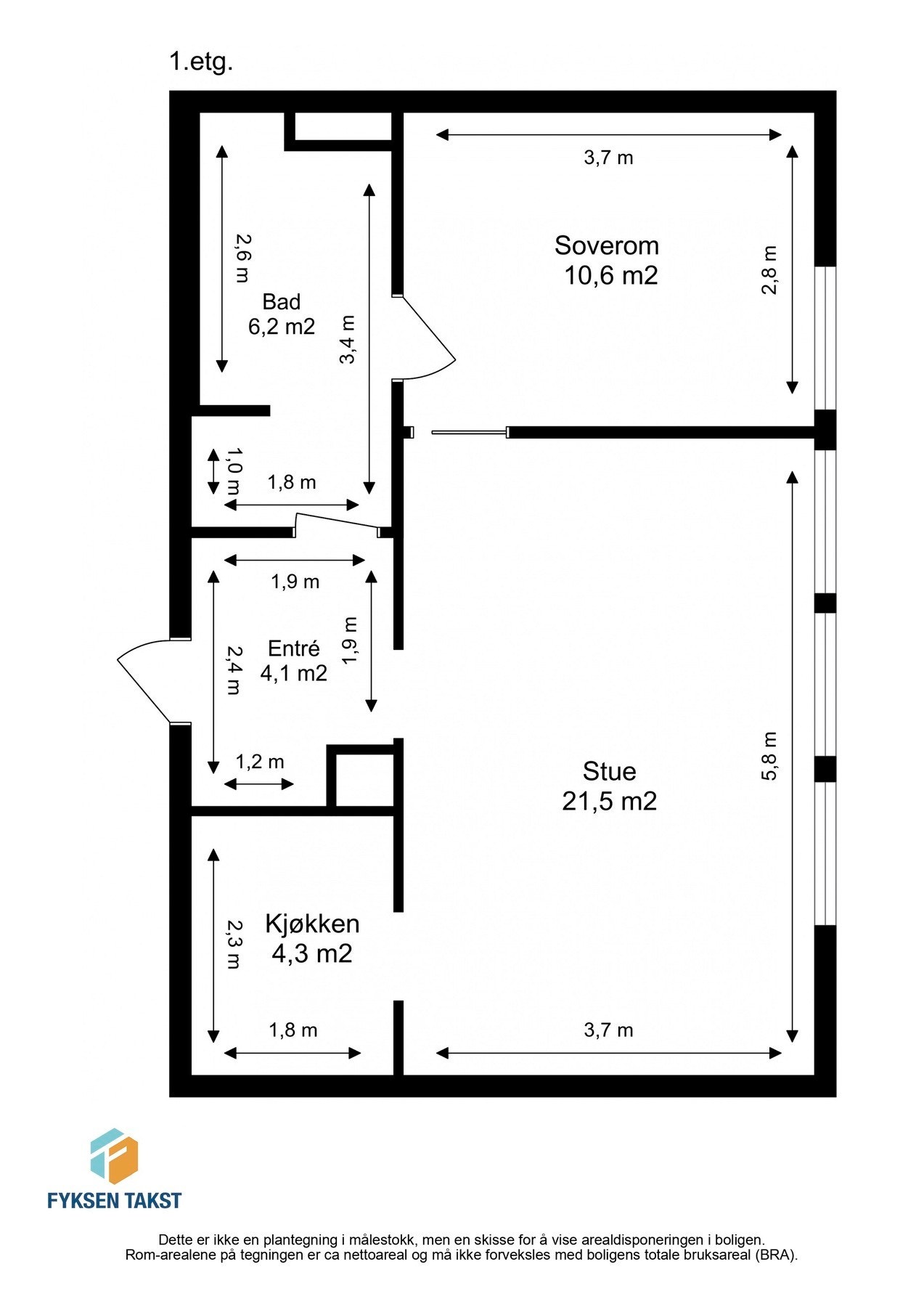 Målsatt planskisse. Galleribilde