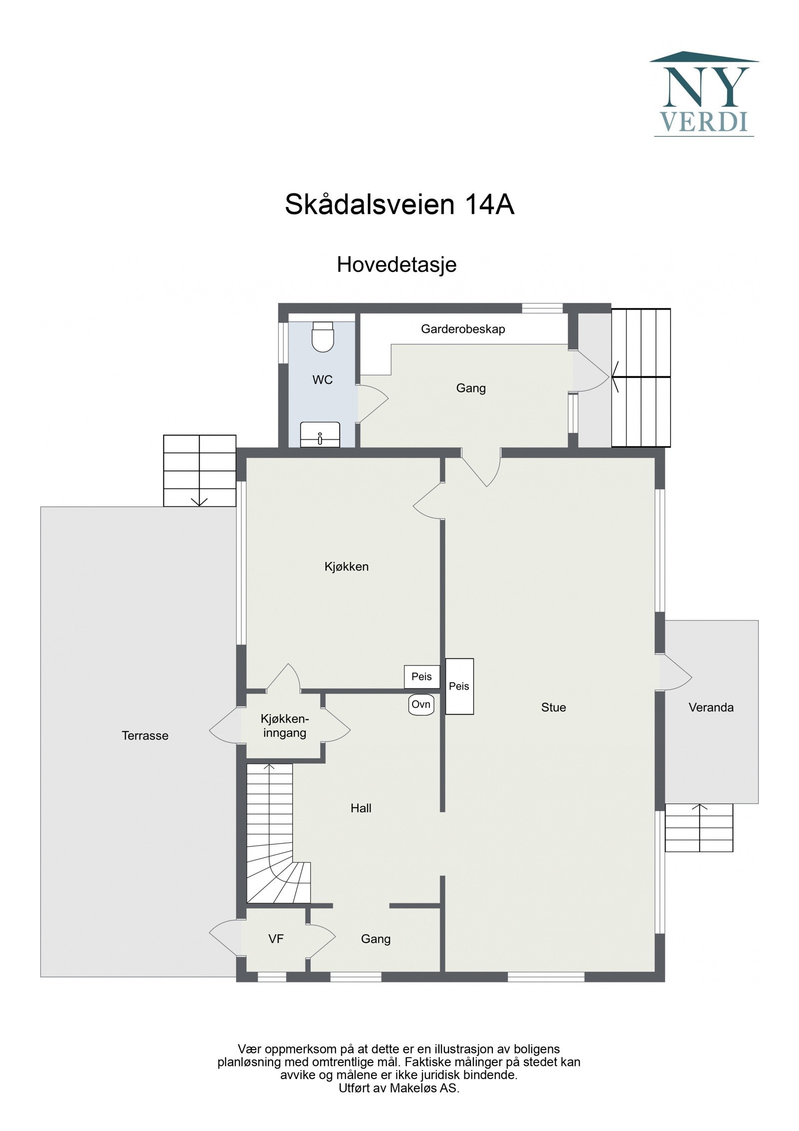 Plantegning hovedetasje Galleribilde