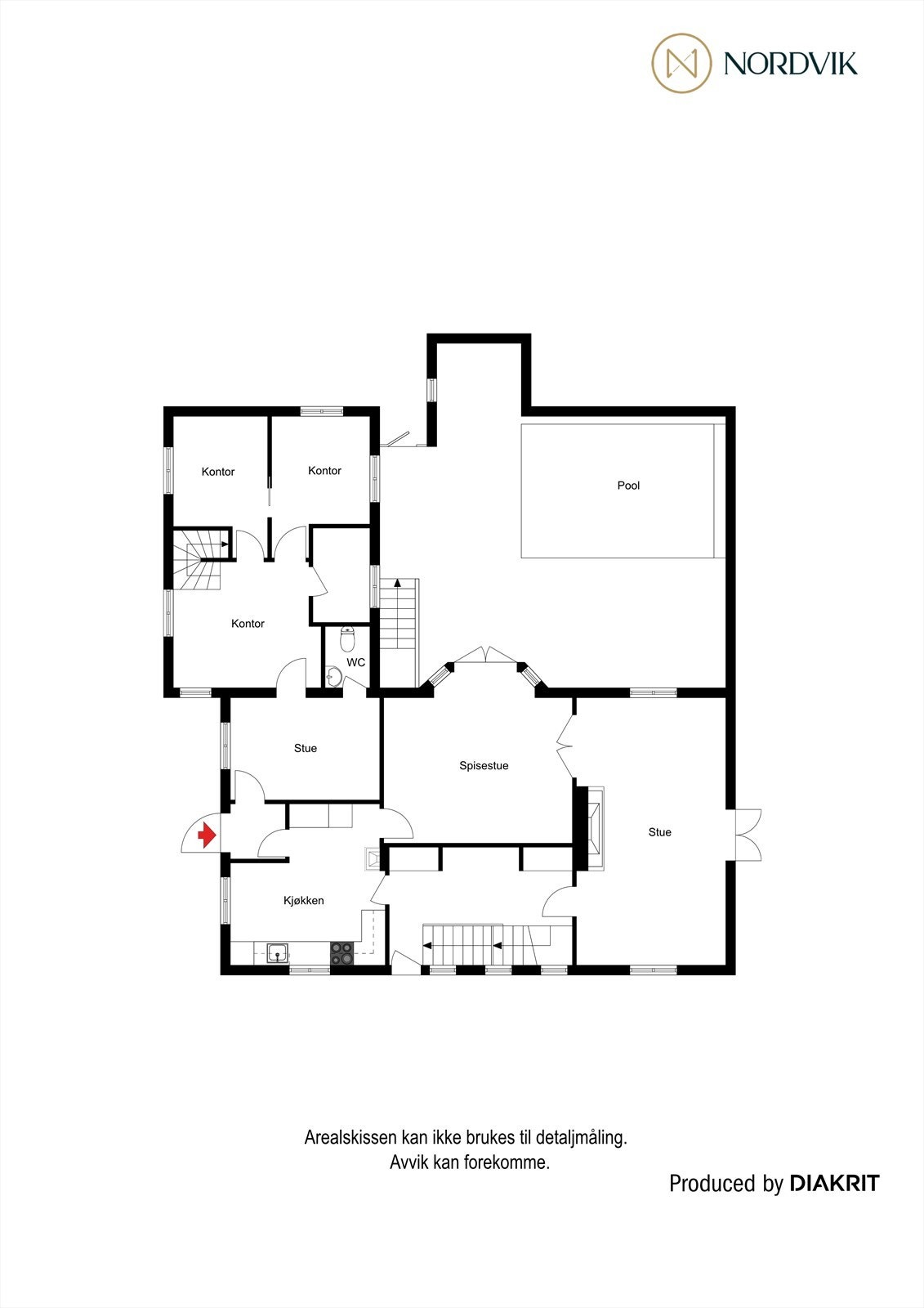 Plantegning 1. etasje Galleribilde