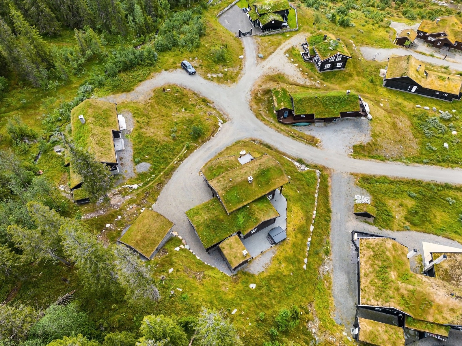 Eiendommen sett fra luften. Galleribilde