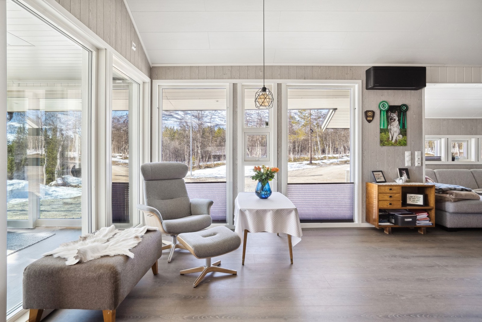 Skyvedører ut til vinterhage Galleribilde