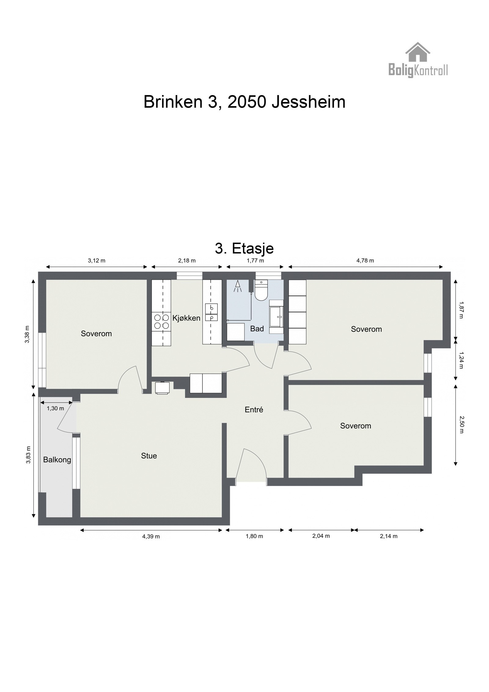 Plantegning 3. Etasje. Galleribilde