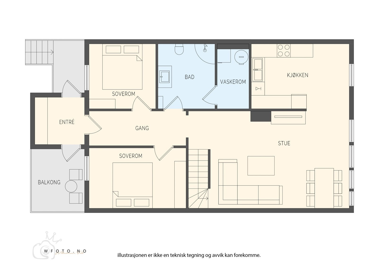 Planløsning 2. etasje Galleribilde