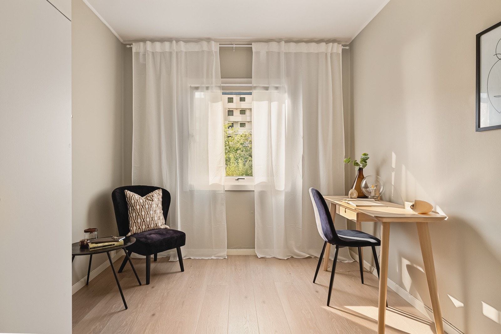 Soverommet måler 8,3 kvadratmeter. Galleribilde