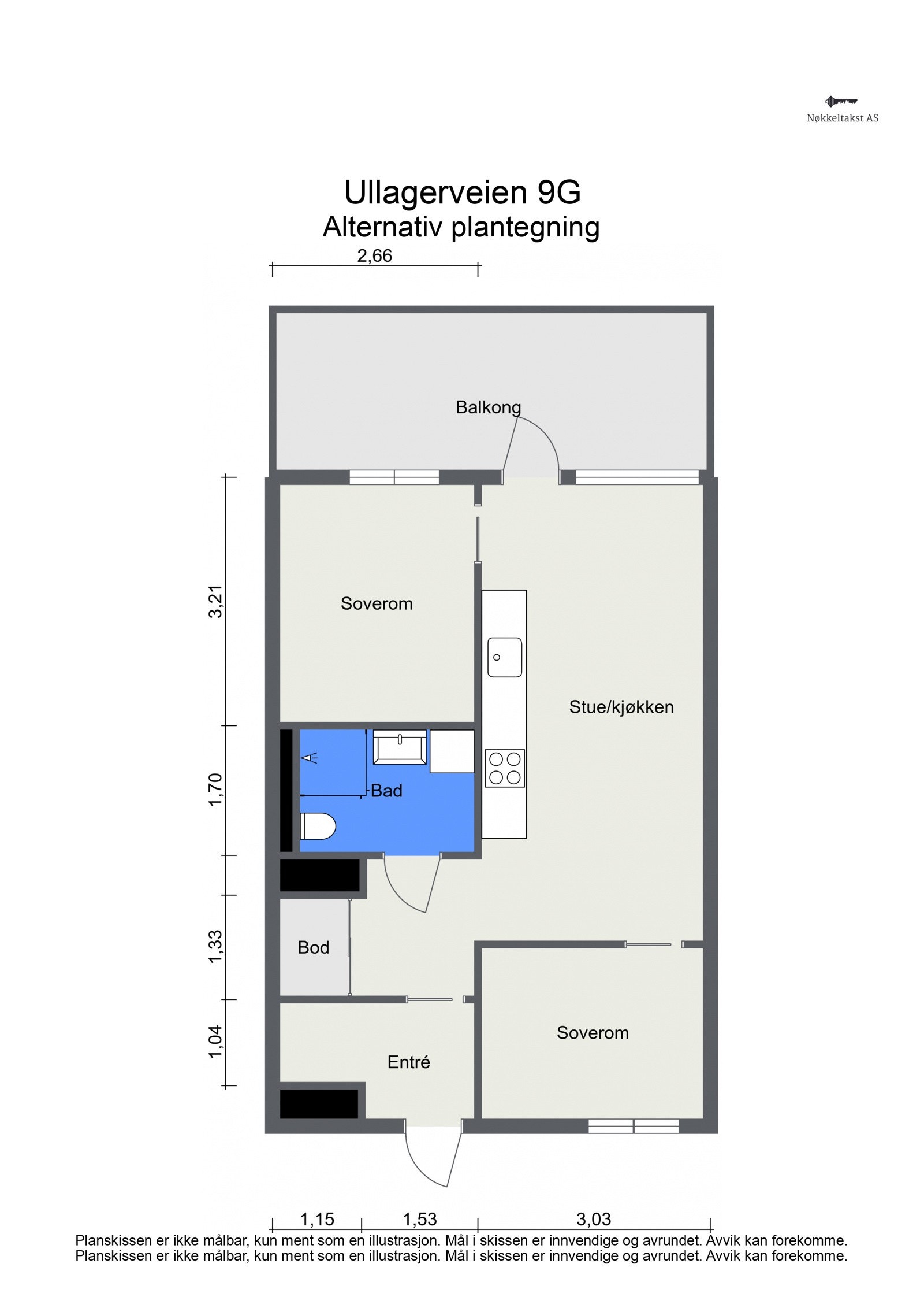Alternativ plantegning - Ullagerveien 9G Galleribilde