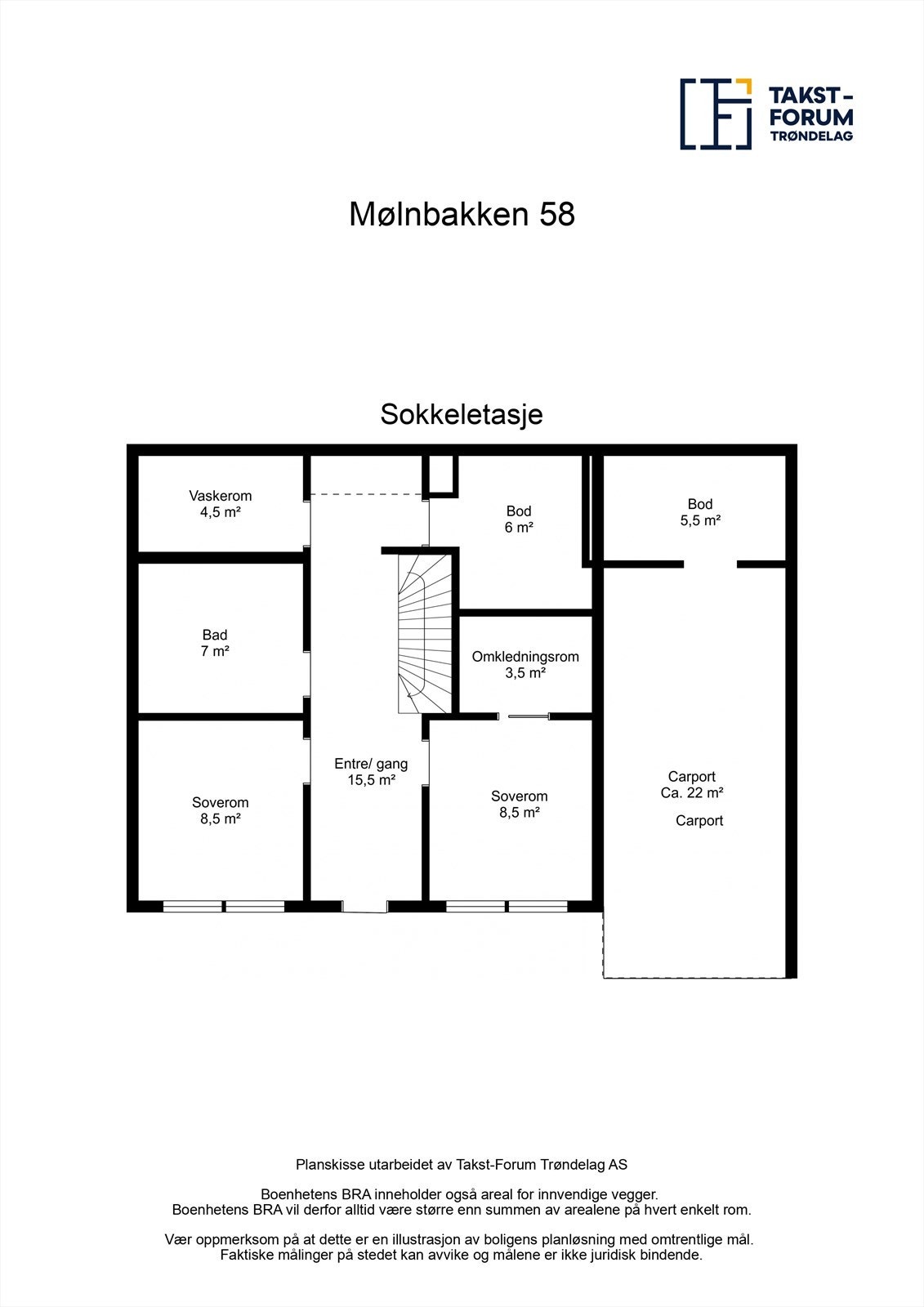 Plantegning av sokkeletasje. Galleribilde