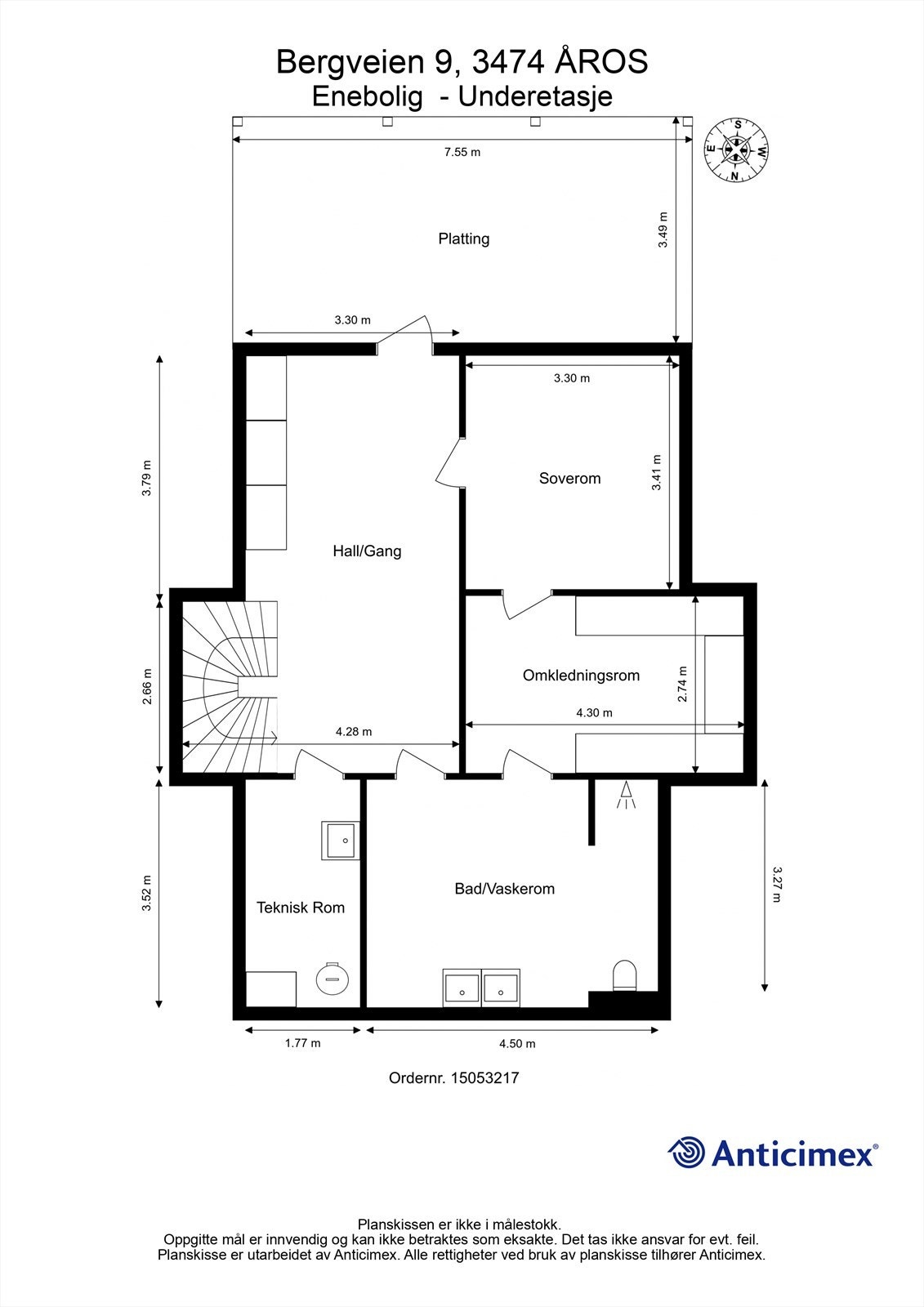Plantegning i u.etasje Galleribilde