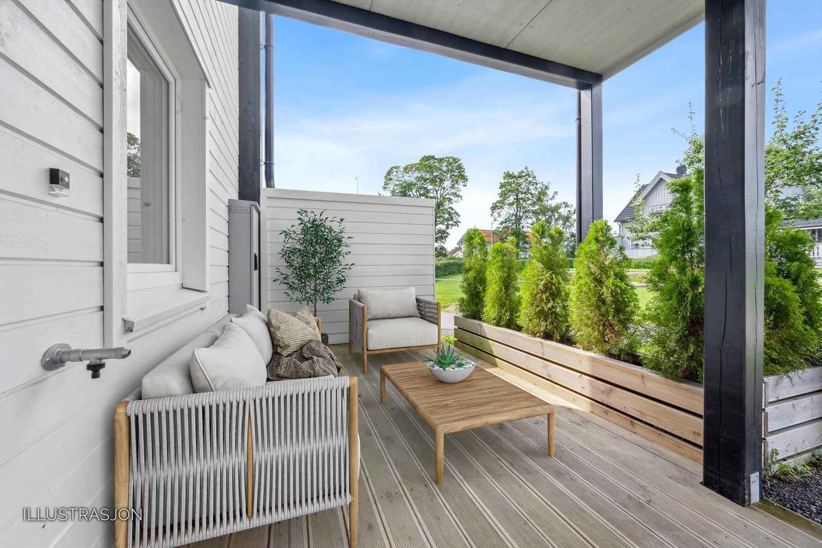 Hyggelig terrasseområde Galleribilde