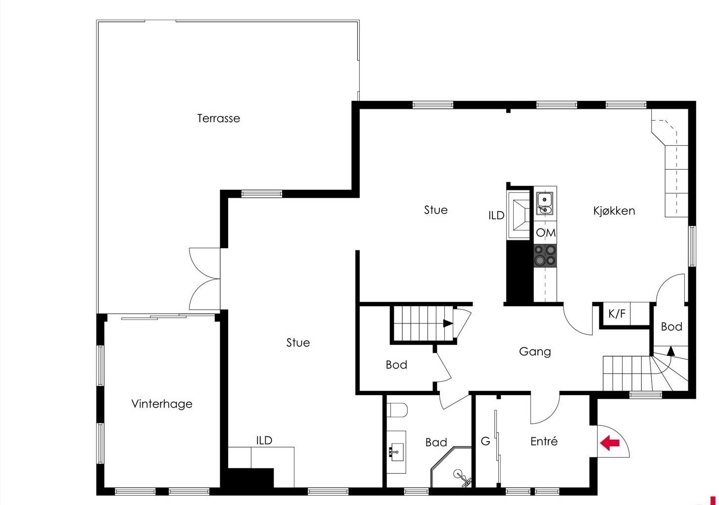 - Plantegning 1. etasje (hovedplan - Galleribilde