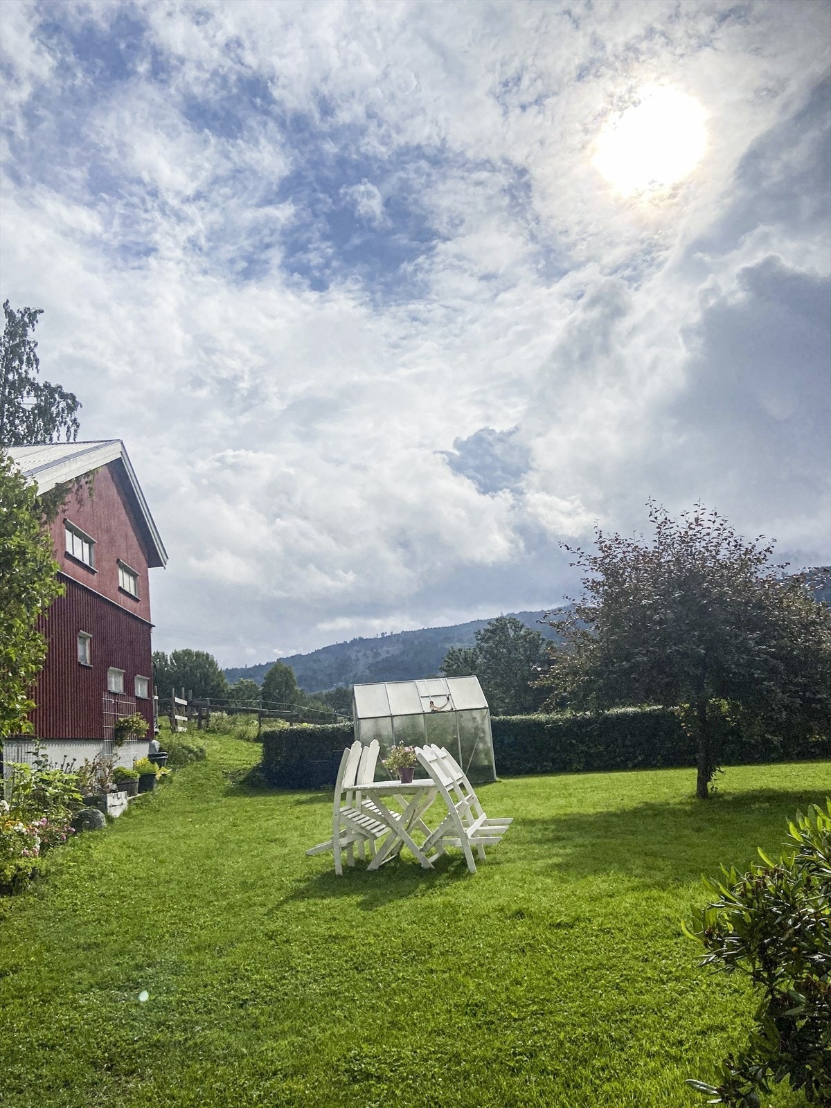 - I hagen er det også satt opp et drivhus - Galleribilde