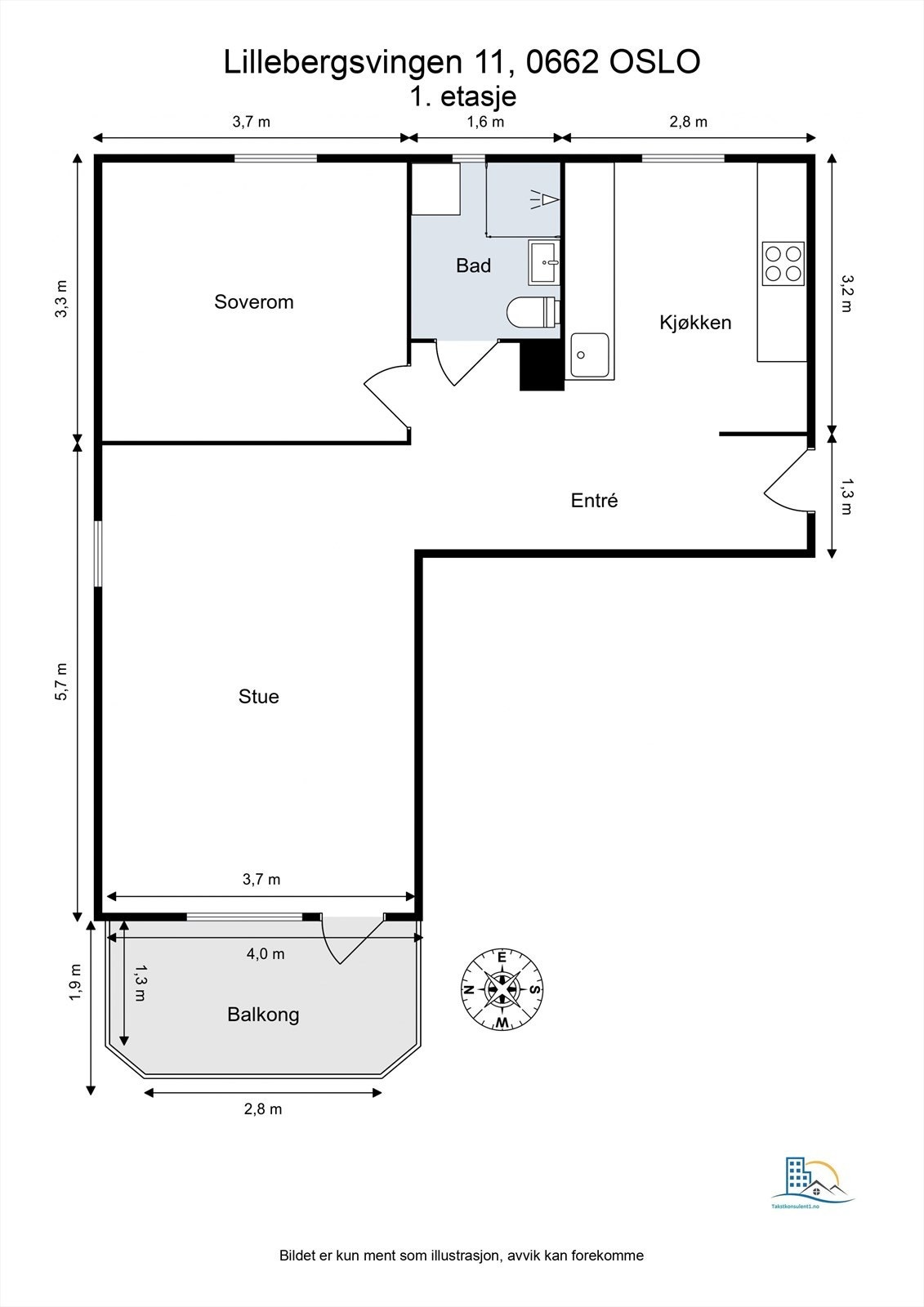 Plantegning for Lillebergsvingen 11. Galleribilde