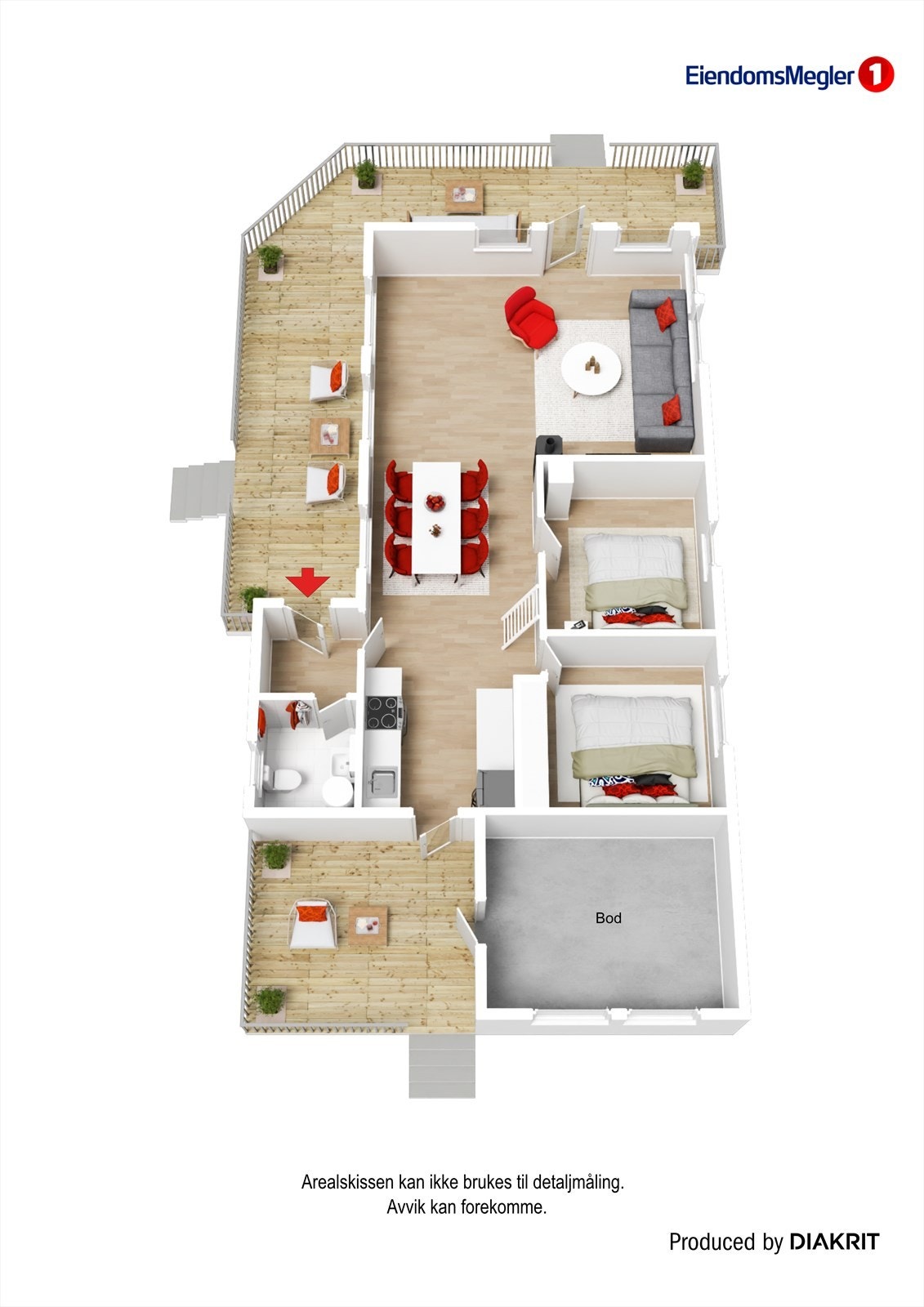 Plantegning 1. etasje Galleribilde