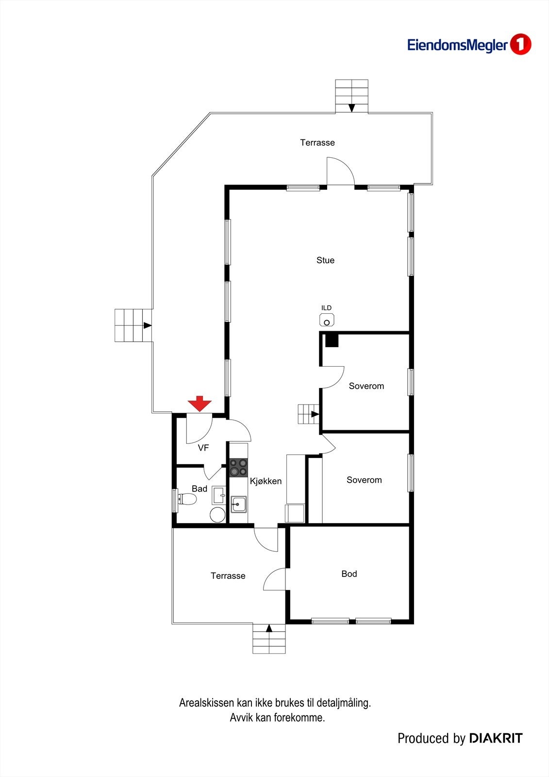 Plantegning 1. etasje Galleribilde