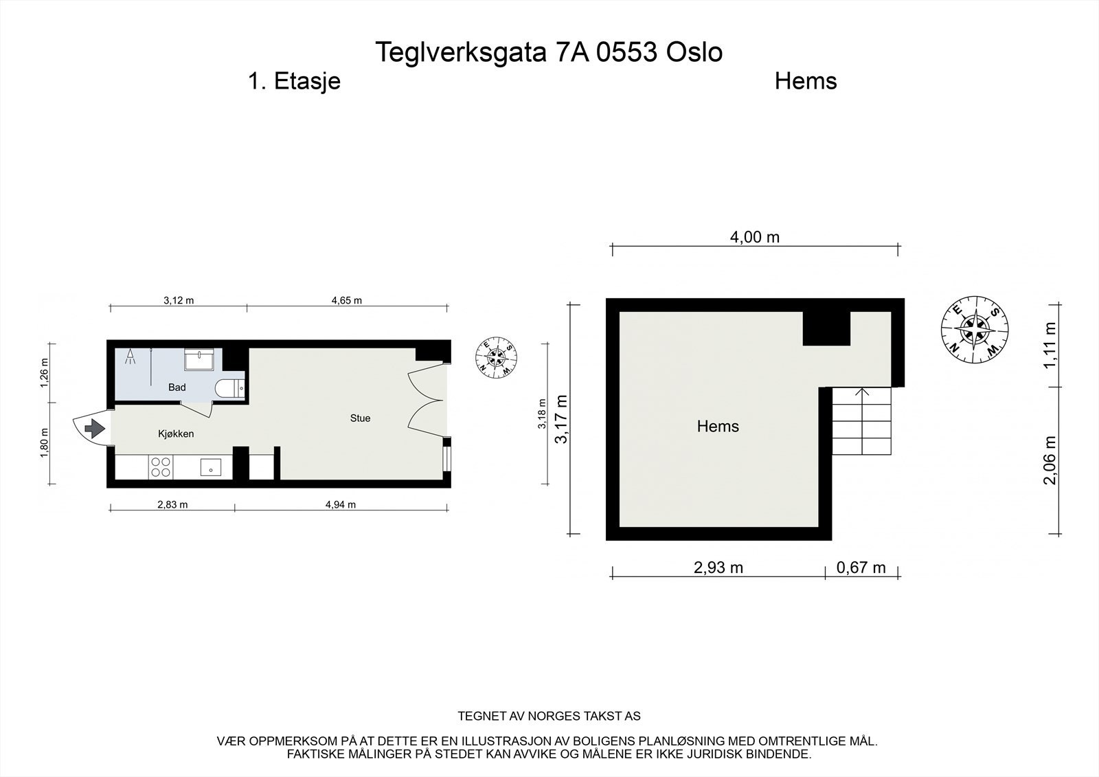 Planskisse - I tillegg disponeres det en kjellerbod. Galleribilde