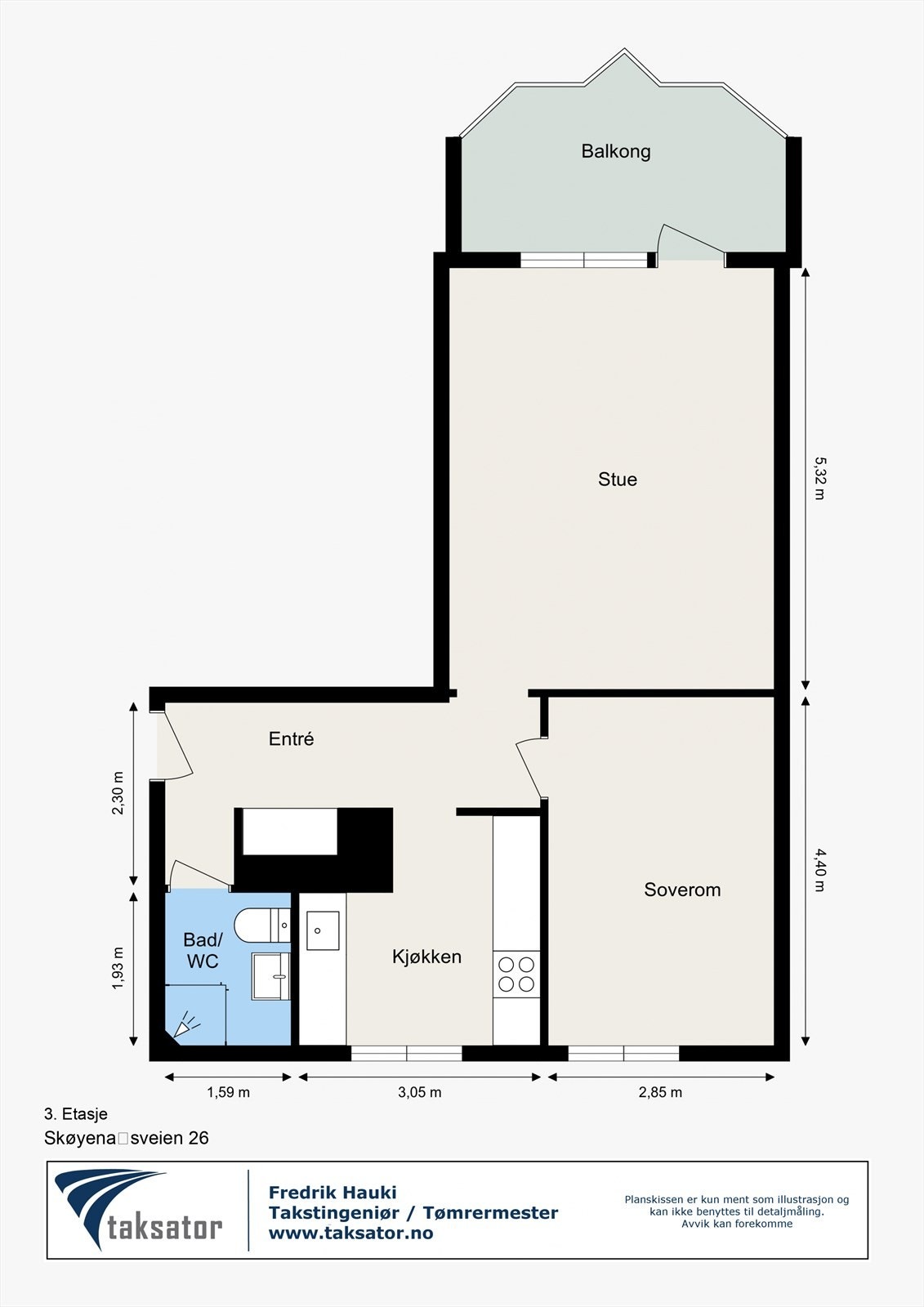 Floorplan letterhead - Skøyena_sveien 26 - 3. Etasje - 2D Floor Plan.jpg Galleribilde