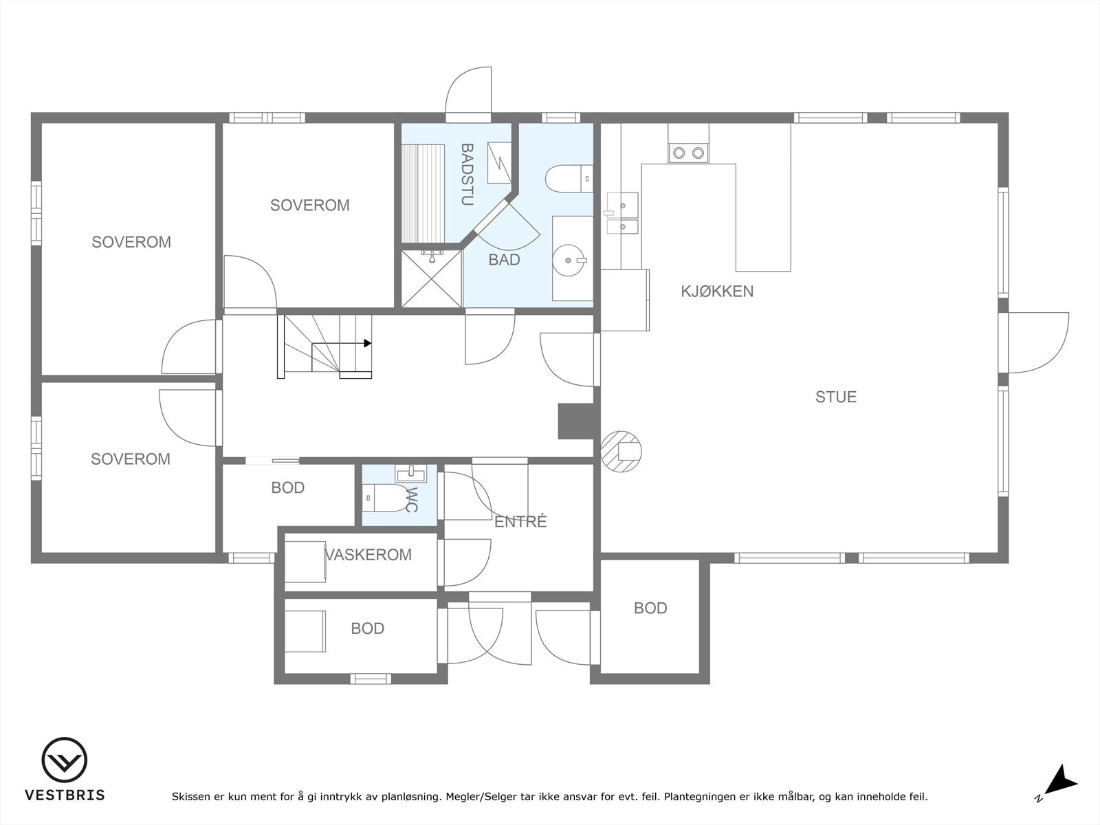 Plantegning hovedplan hytten Galleribilde