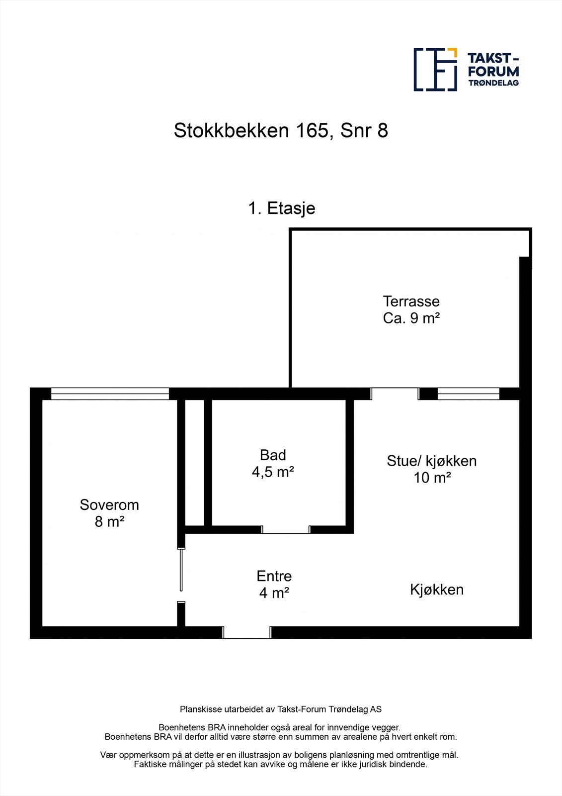 Planskisse for leiligheten i 1. etasje. Galleribilde