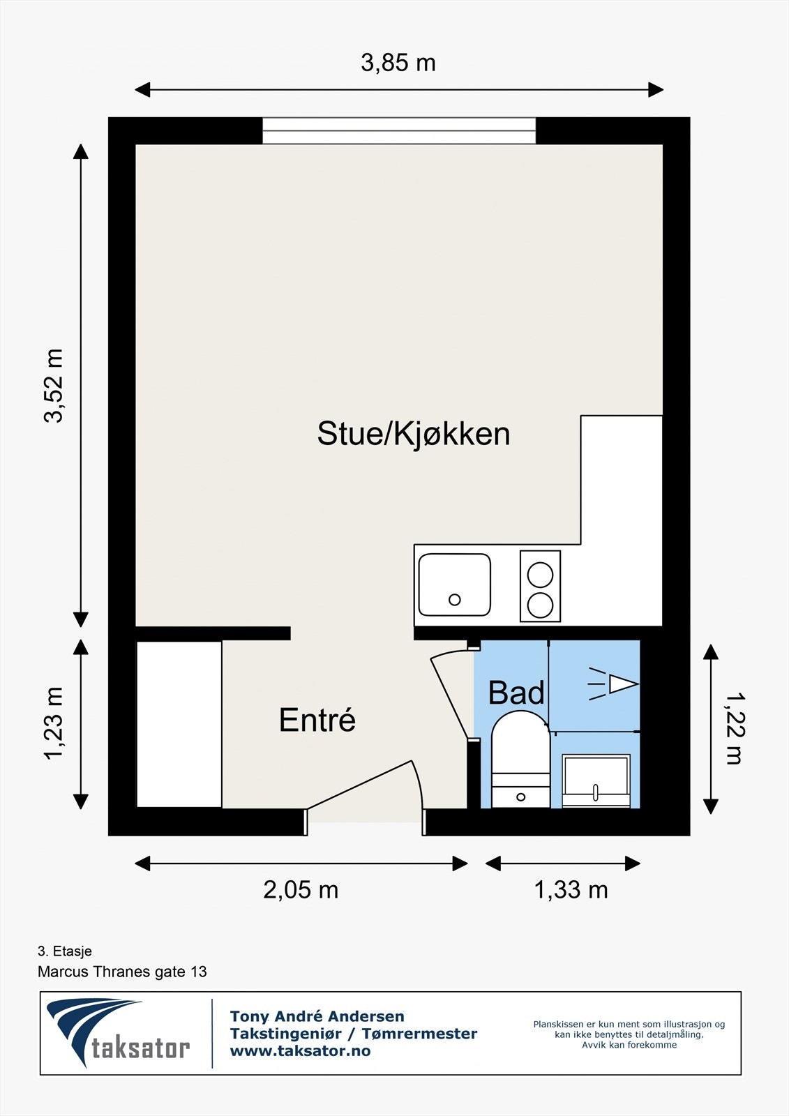 Planskisse 3. etasje Galleribilde