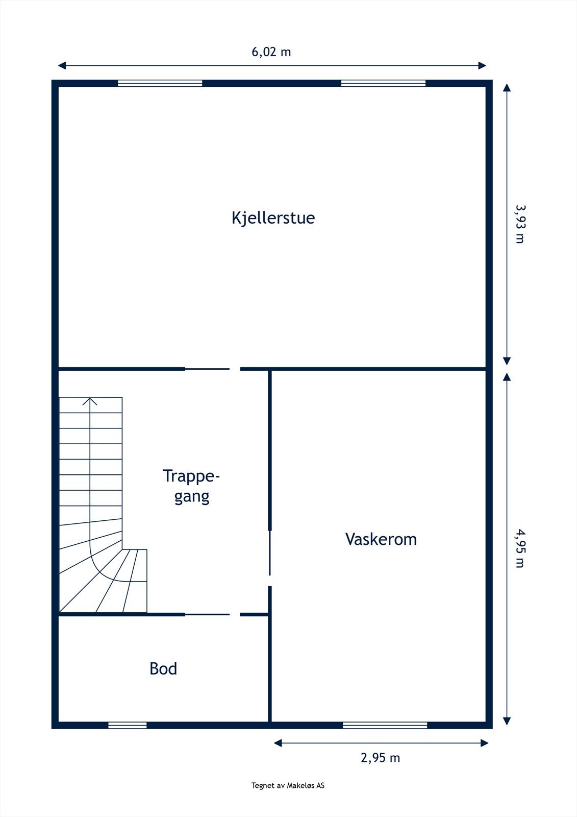 Plantegning kjeller. Galleribilde