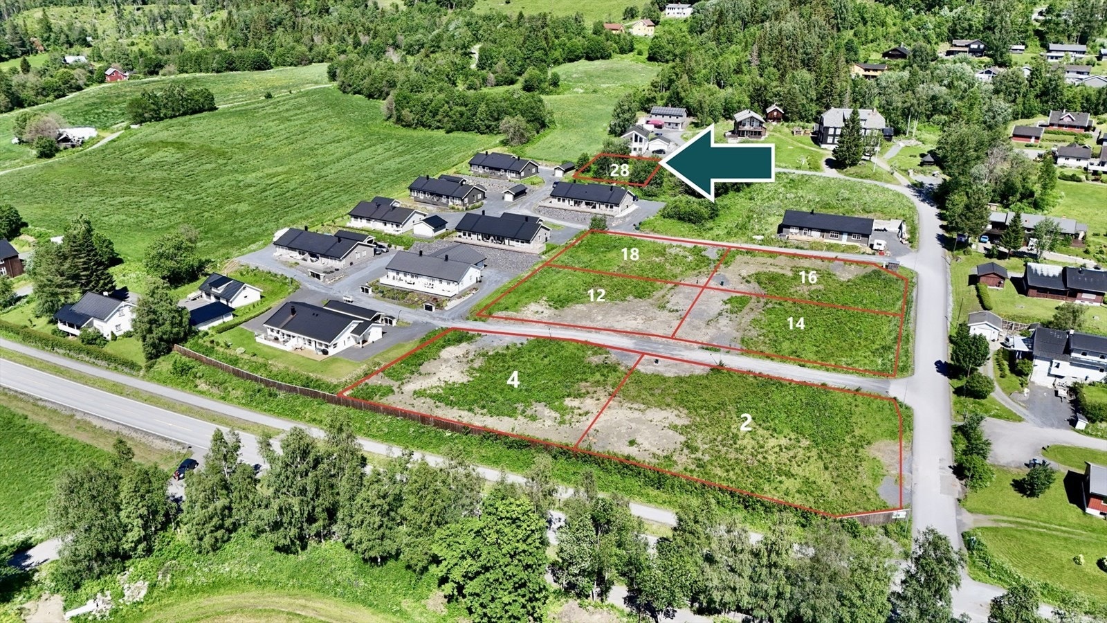 Veistensgutua 28 er for salg - tomten er tilrettelagt for enebolig eller to-mannsbolig Galleribilde