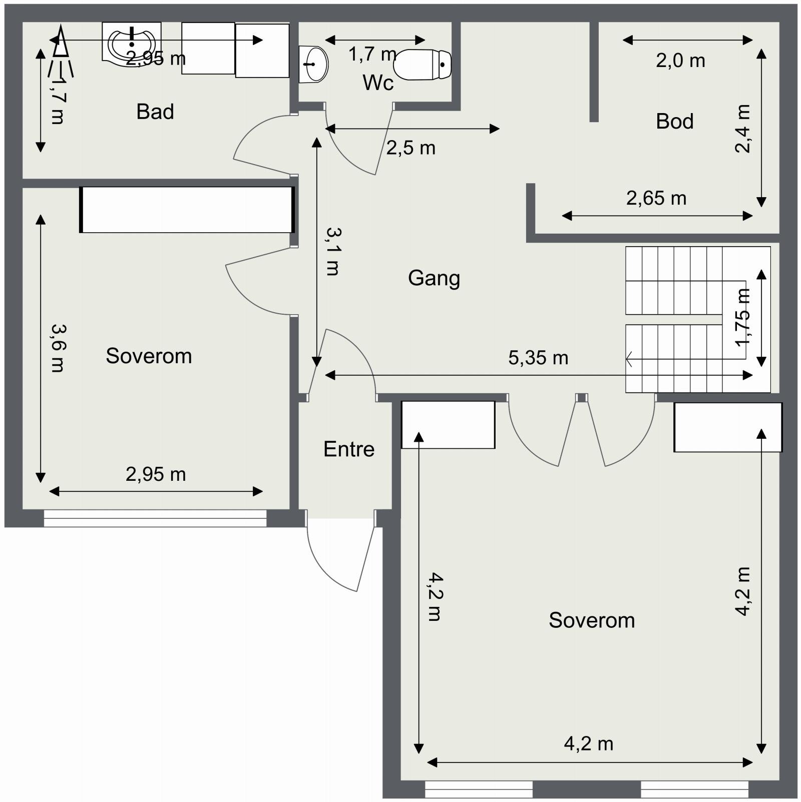 Plantegning. Etasje 1. Galleribilde