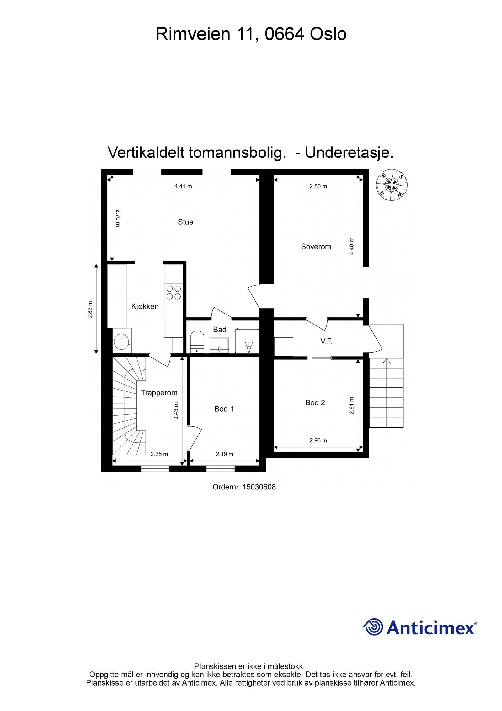 Plantegning - Underetasje. Galleribilde