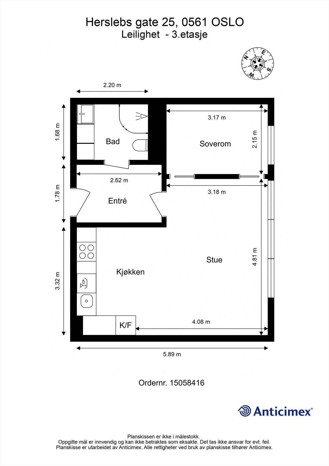 Målsatt plantegning Galleribilde