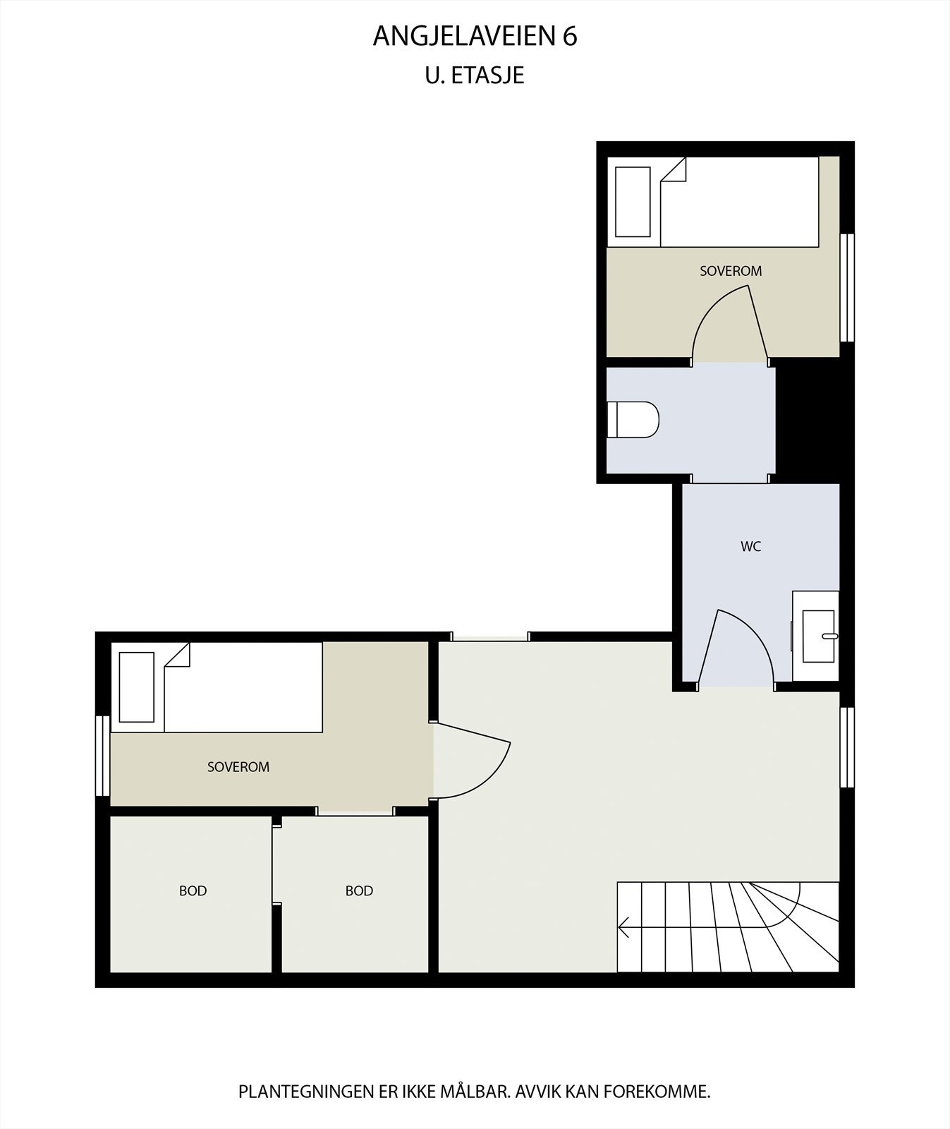 Plantegning av underetasjen til hoveddelen. Galleribilde