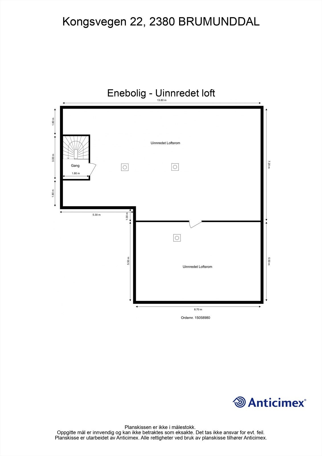 Plantegning loft Galleribilde