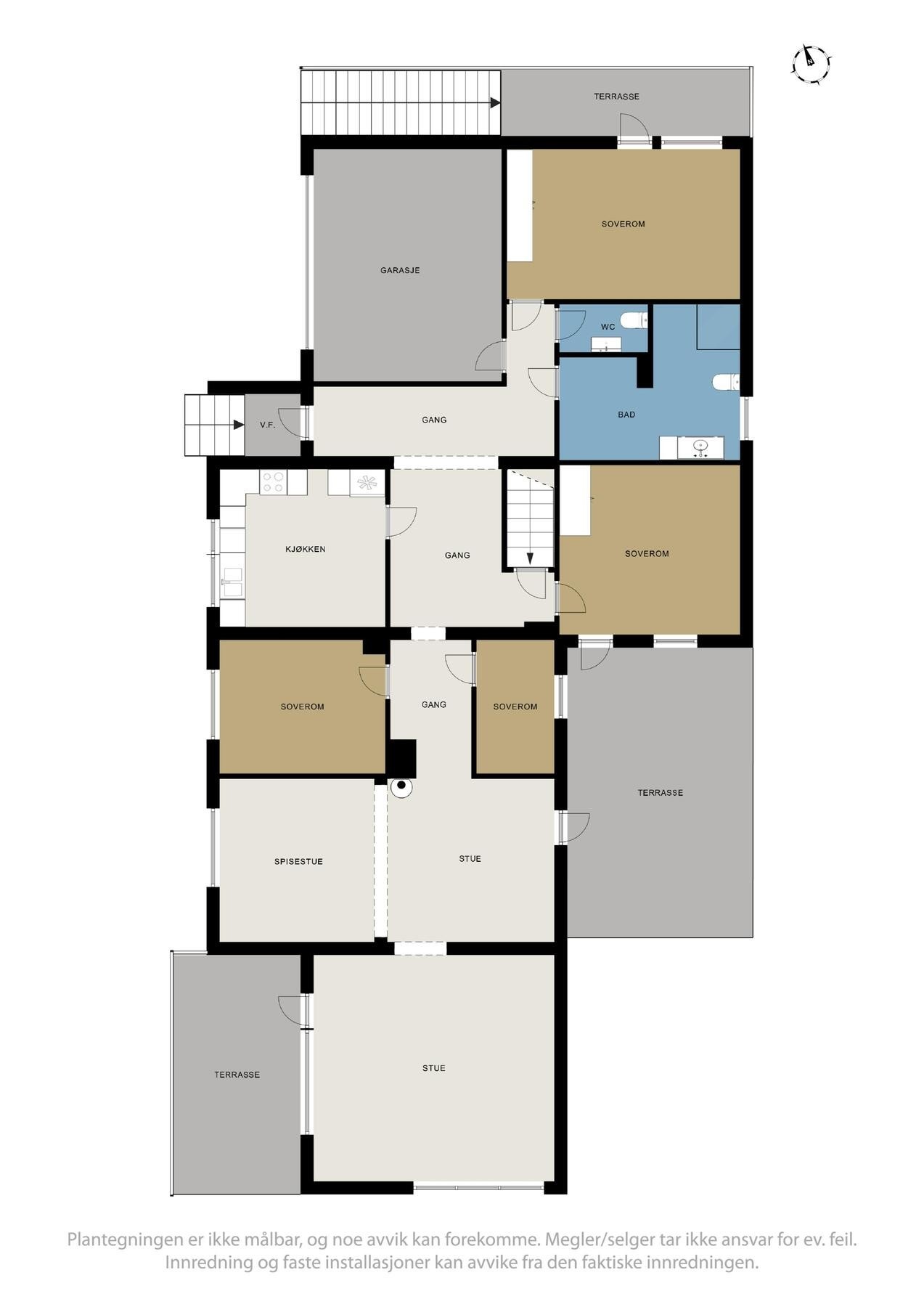 Plantegning 1. etasje Galleribilde