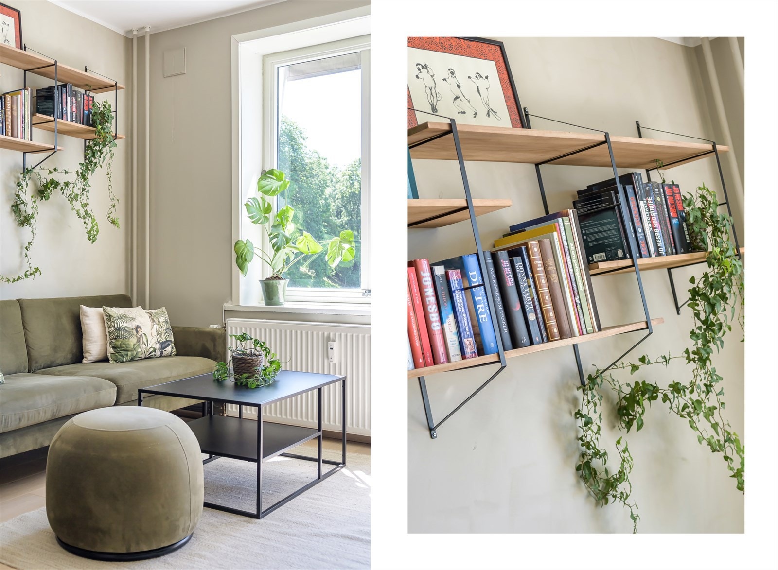 Rommet har malte vegger og en-stavs eikeparkett fra 2020 Galleribilde