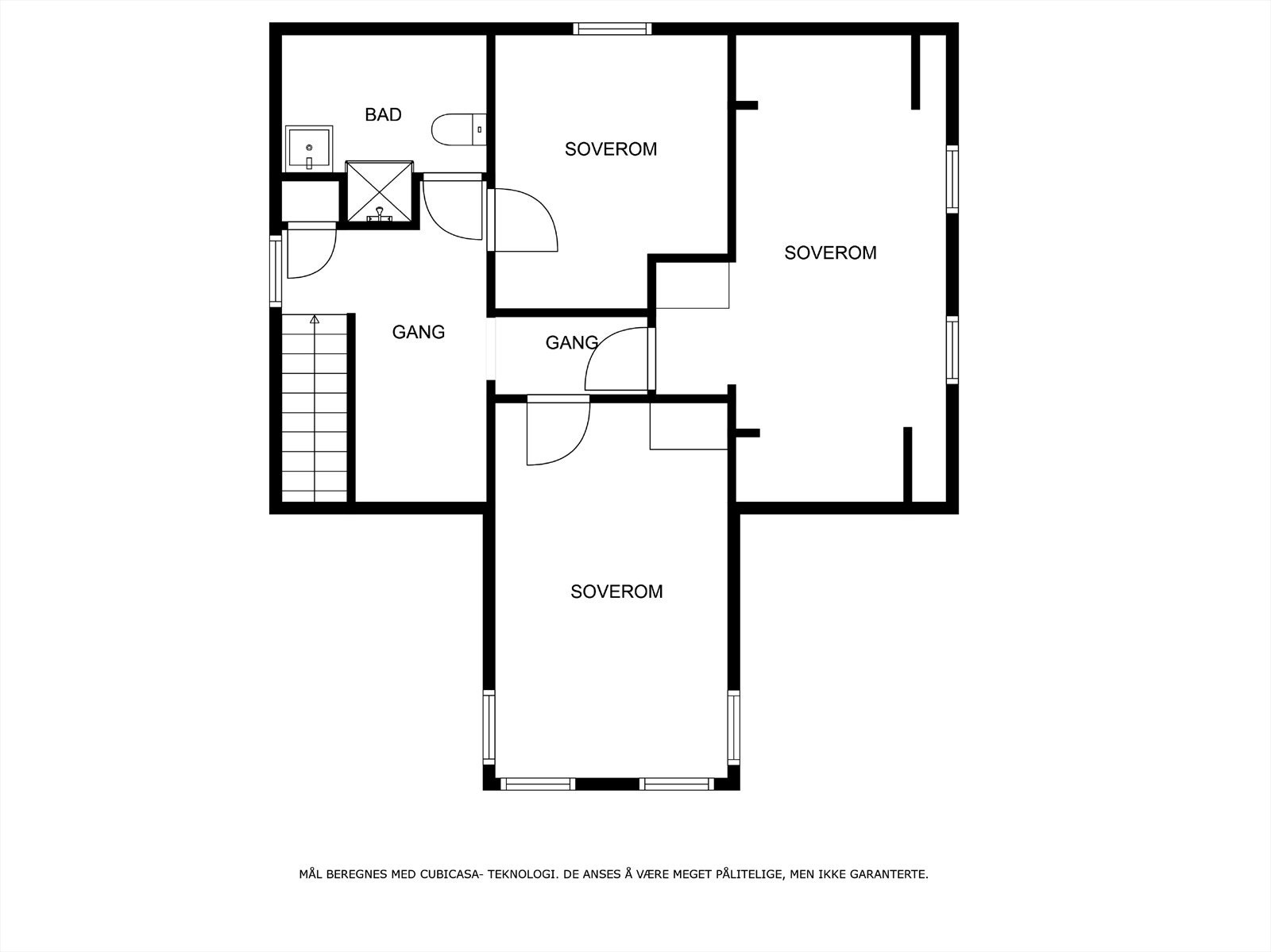 Plantegning 2.etasje hoveddel. Galleribilde