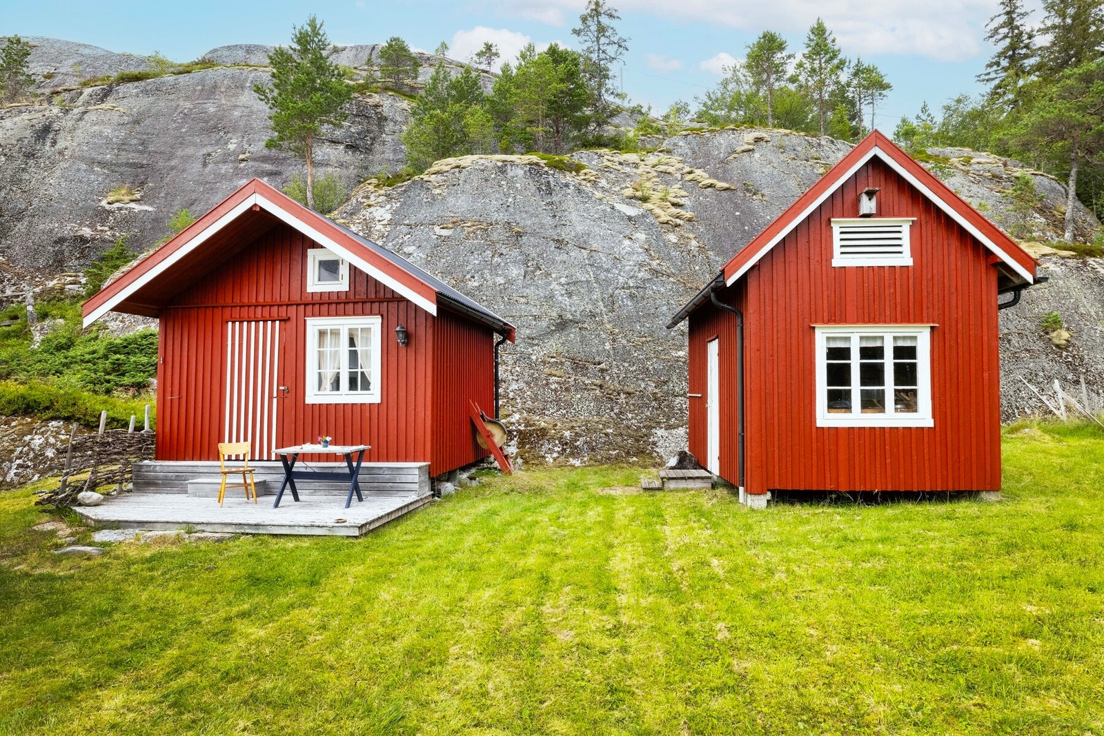 Det er innlagt strøm i hytta, vann fra privat brønn og toalettløsning med utedo Galleribilde