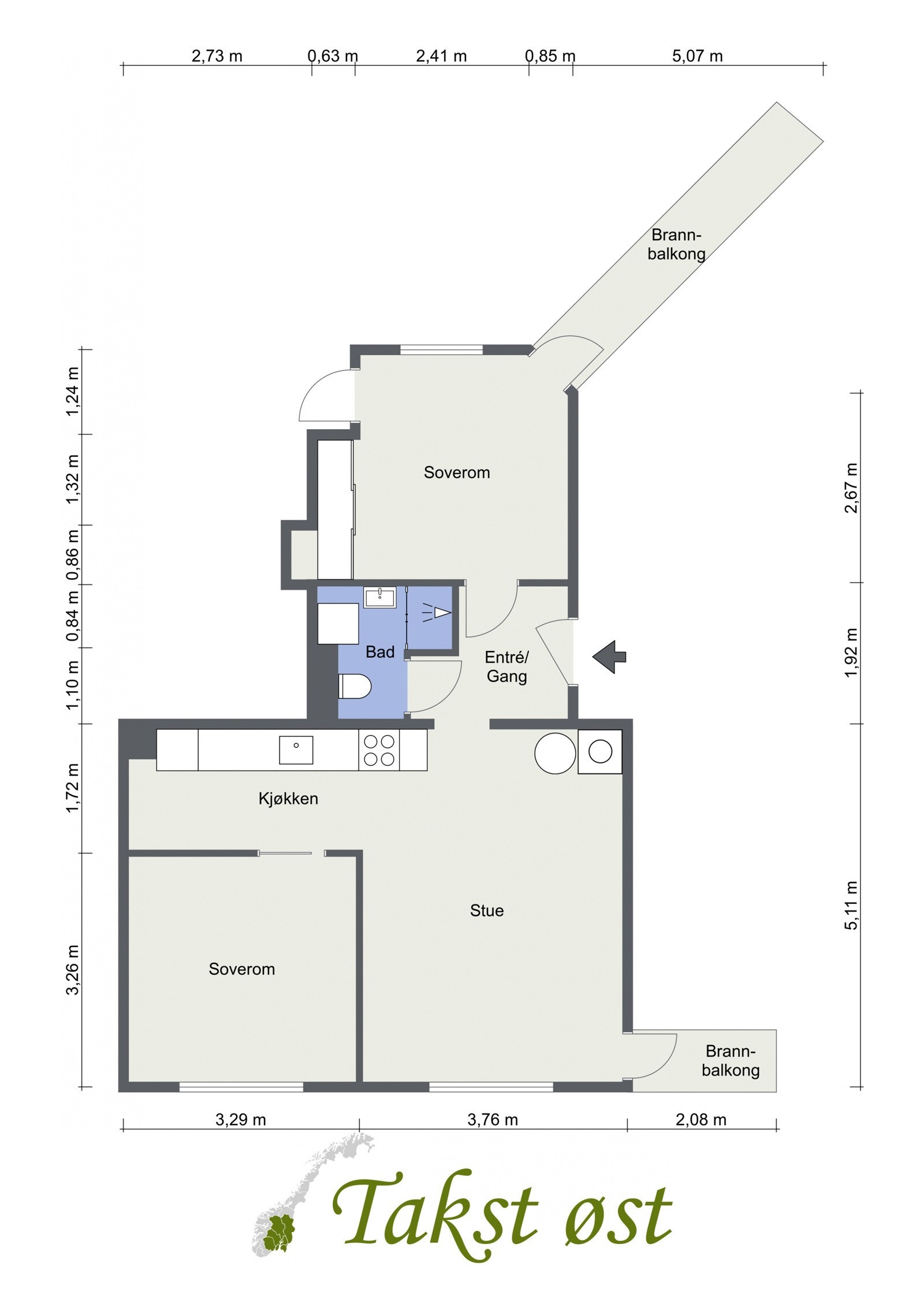 Før du ser videre på det som troligvis er en leilighet du ikke har sett maken til tidligere, ta en titt på plantegningen! Galleribilde